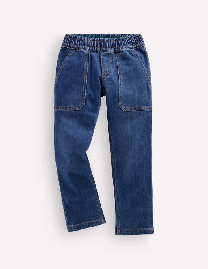 Pull-On Jeans-Mid Wash