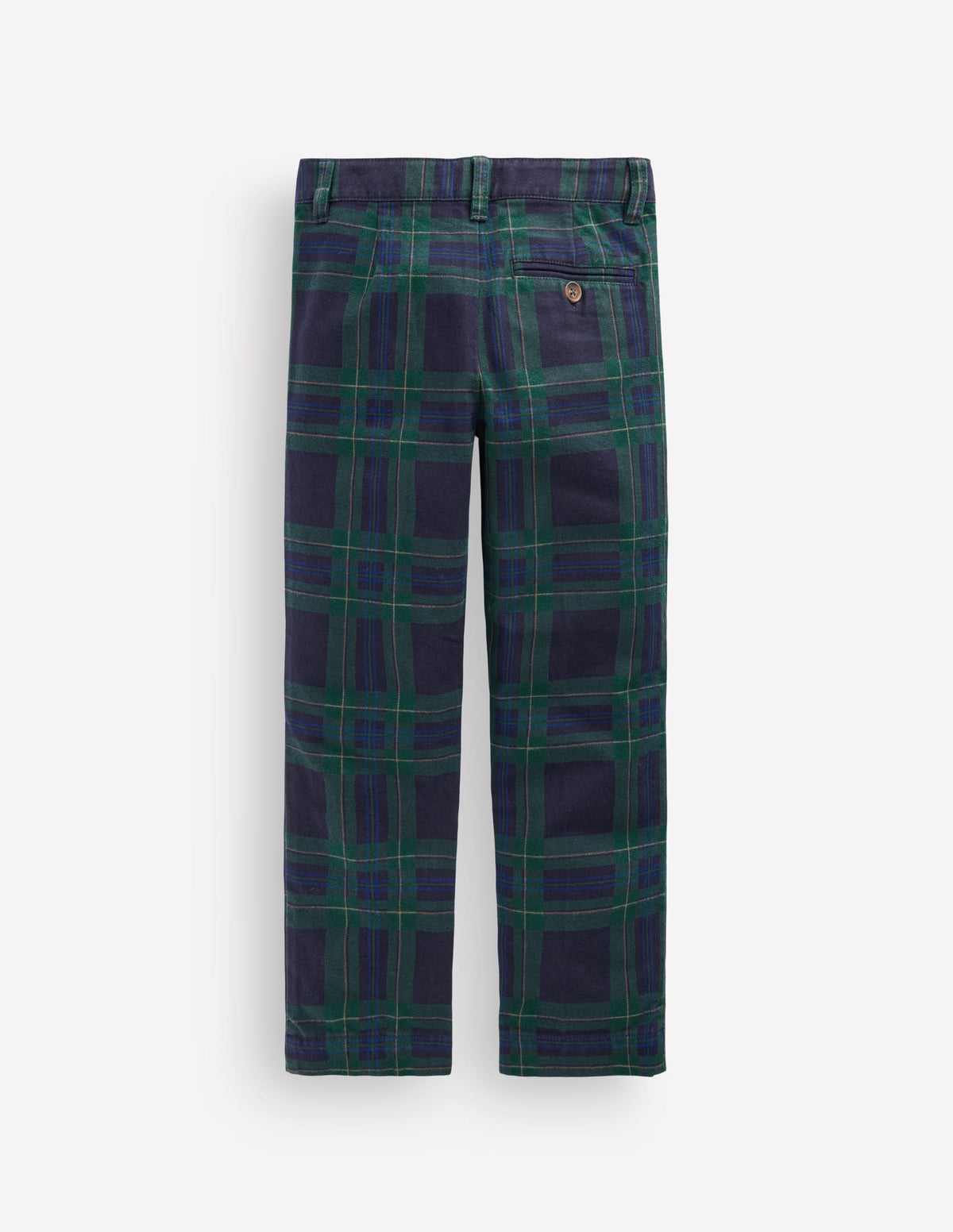 Check Smart Trousers-Navy, Green and Blue - Image 2
