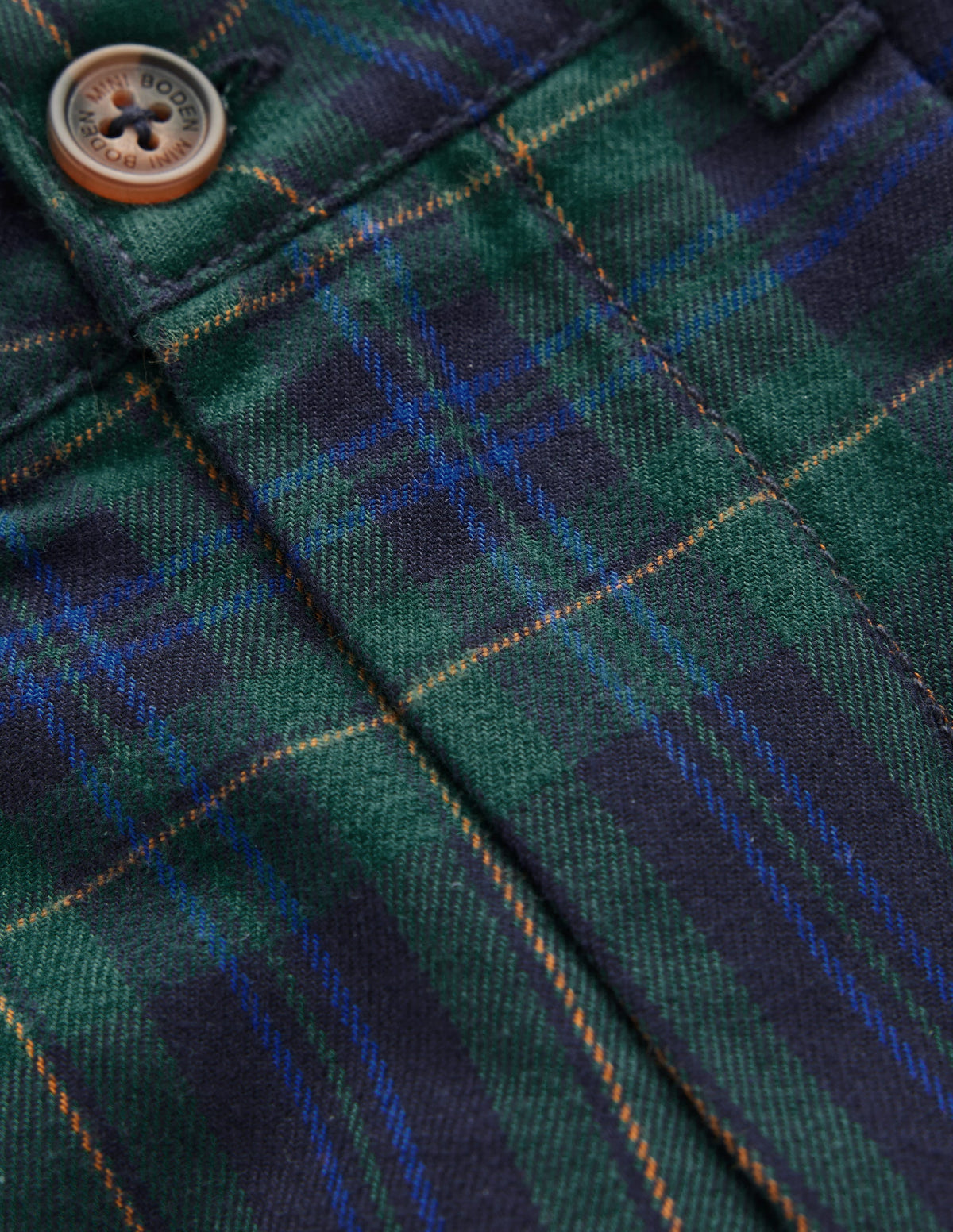 Check Smart Trousers-Navy, Green and Blue - Image 3