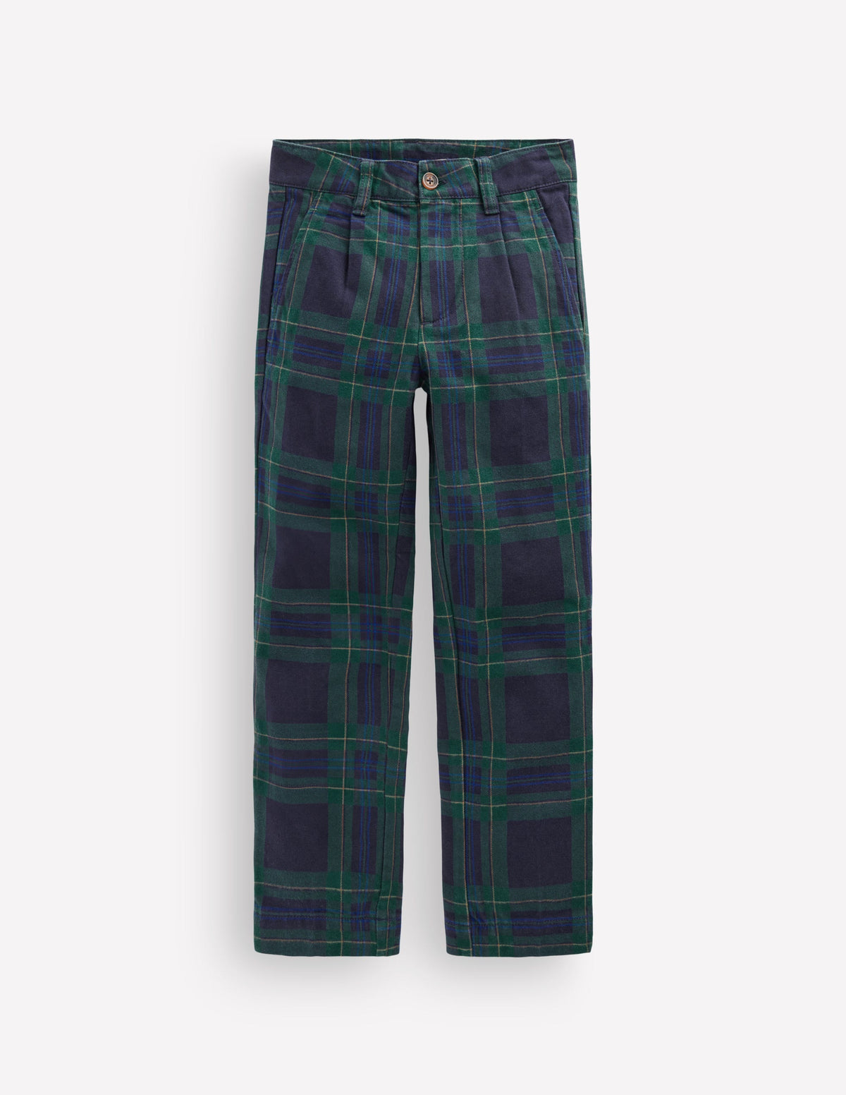 Check Smart Trousers-Navy, Green and Blue-1