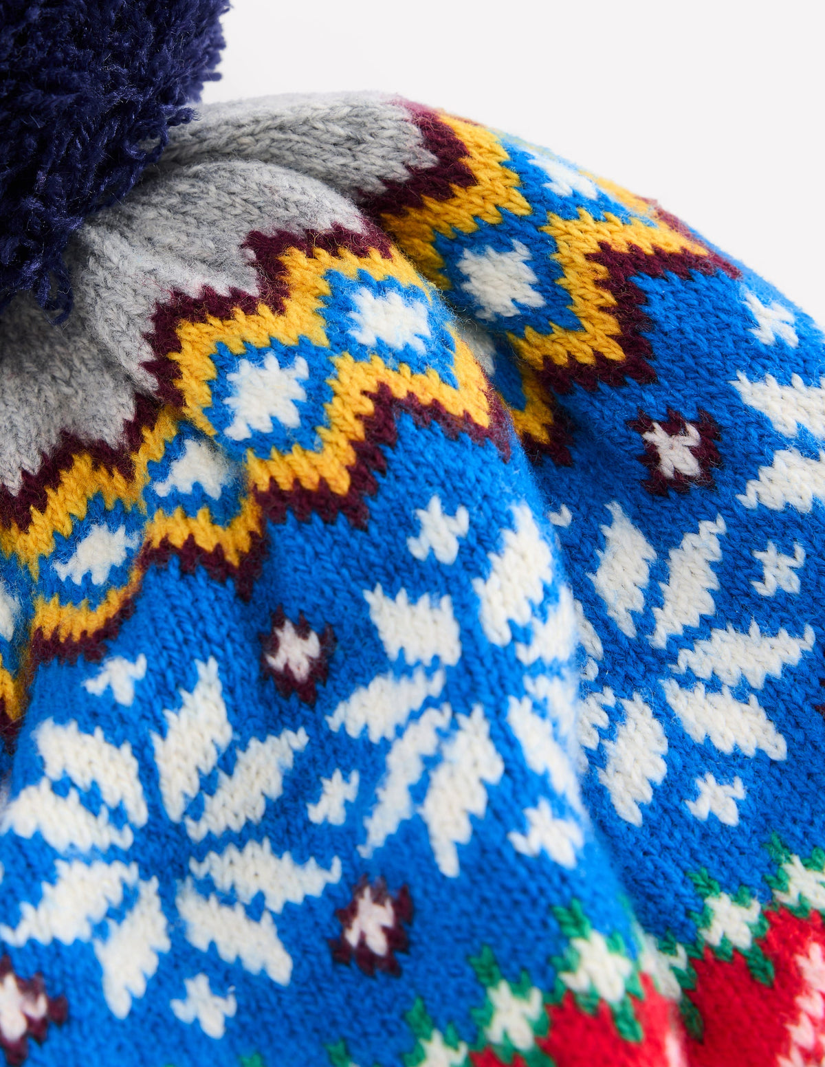 Fair Isle Beanie-Grey Marl Snowflake - Image 2