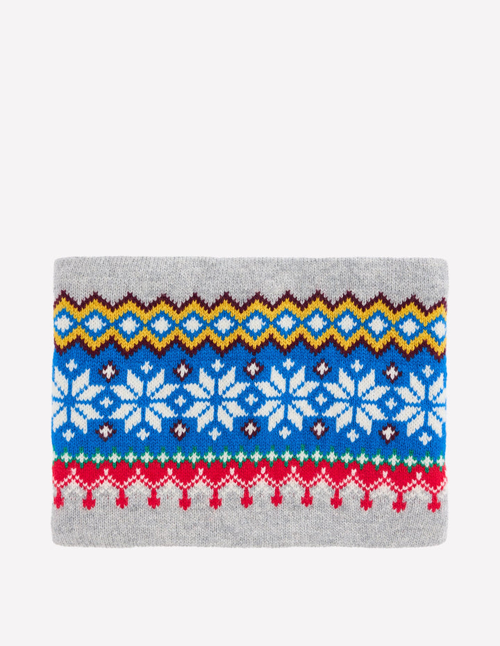 Fair Isle Snood-Grey Marl