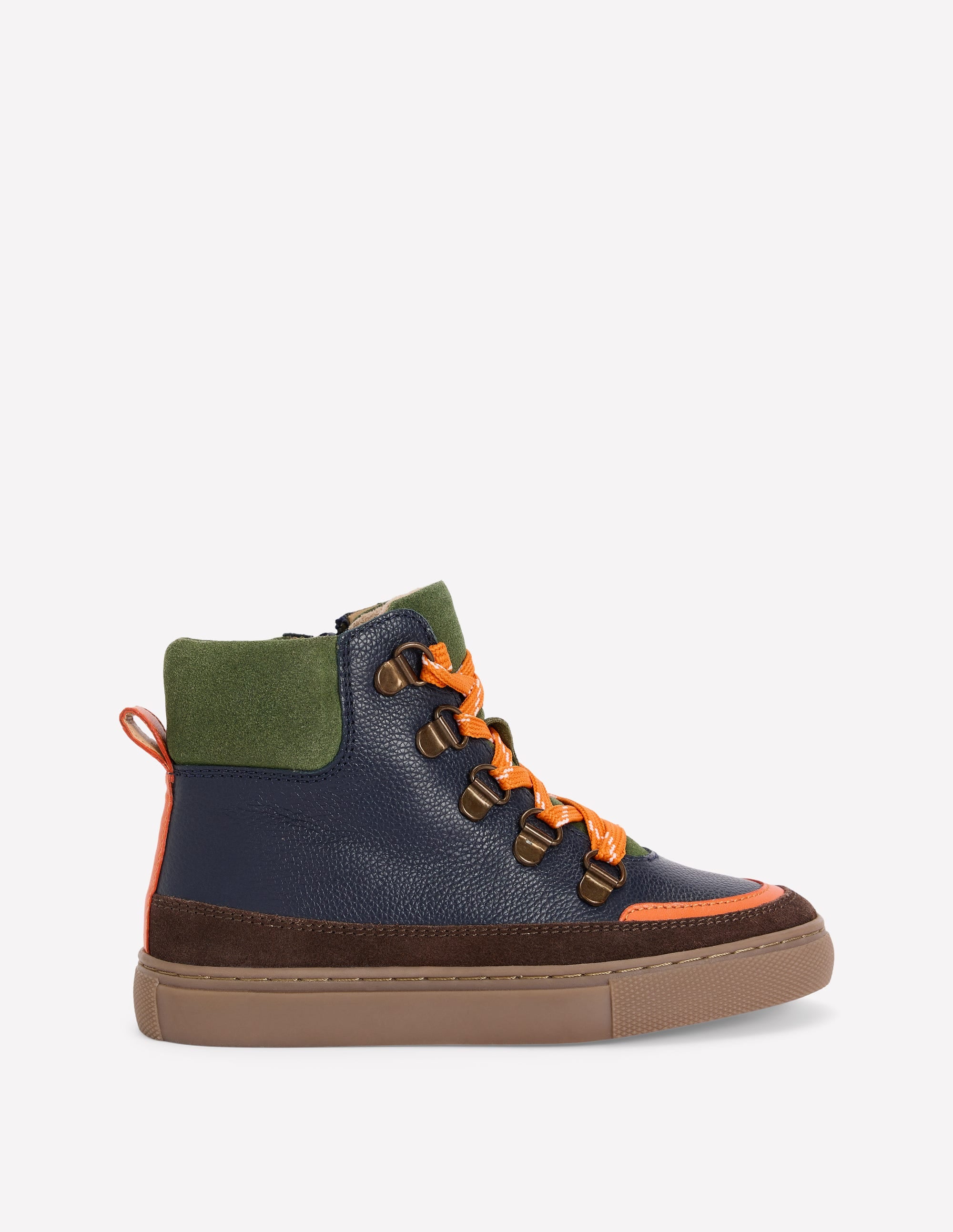 Lace Up Boots-College Navy - Image 1