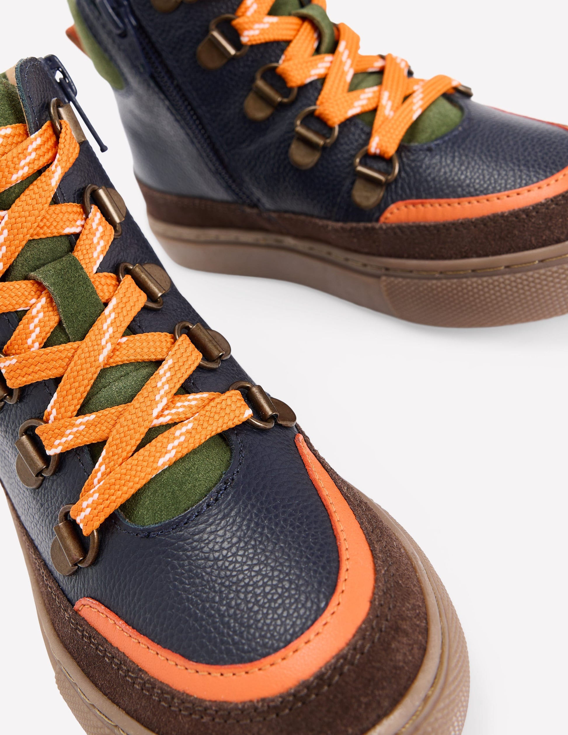 Lace Up Boots-College Navy-3
