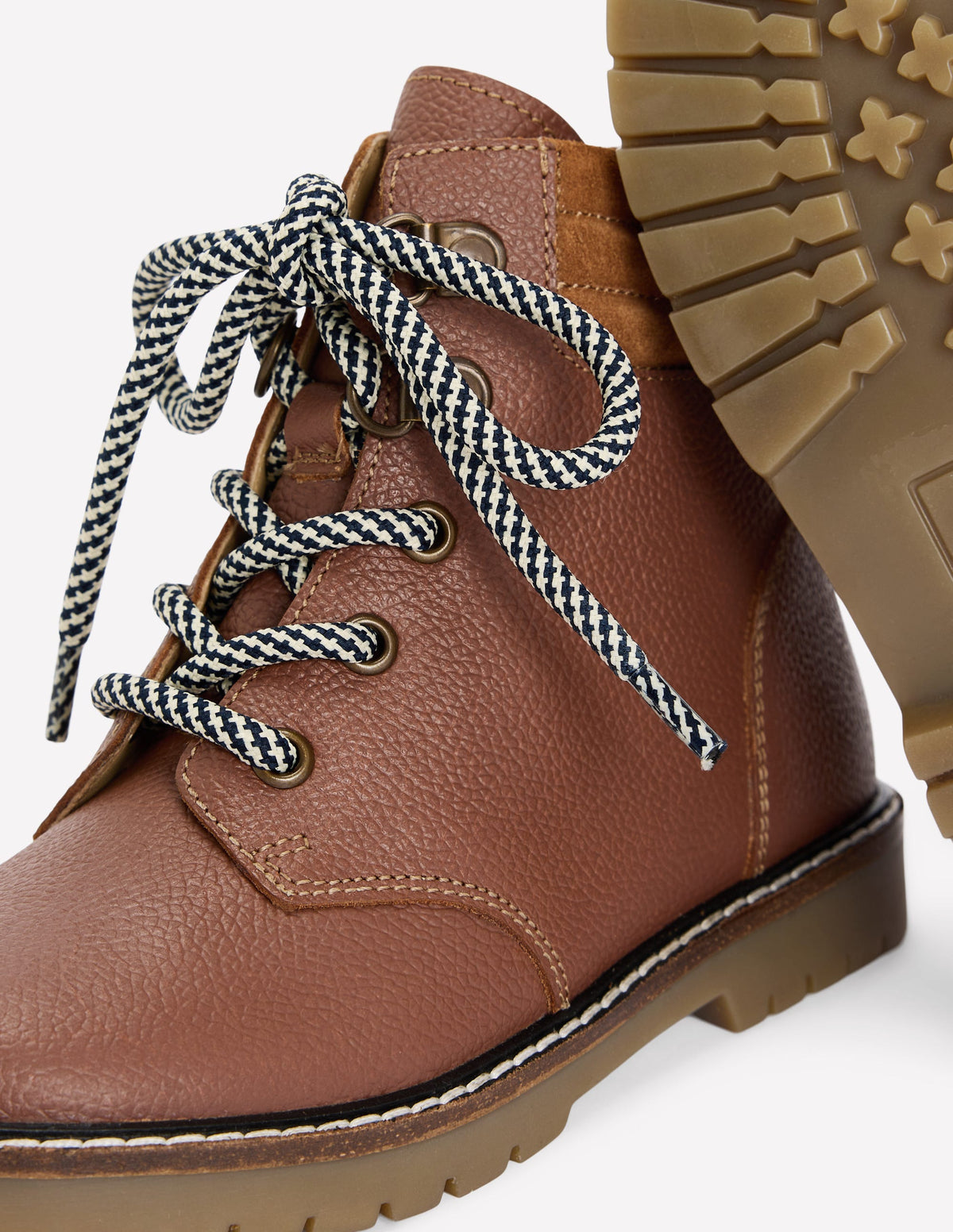 Lace Up Hiker Boots-Tan-3