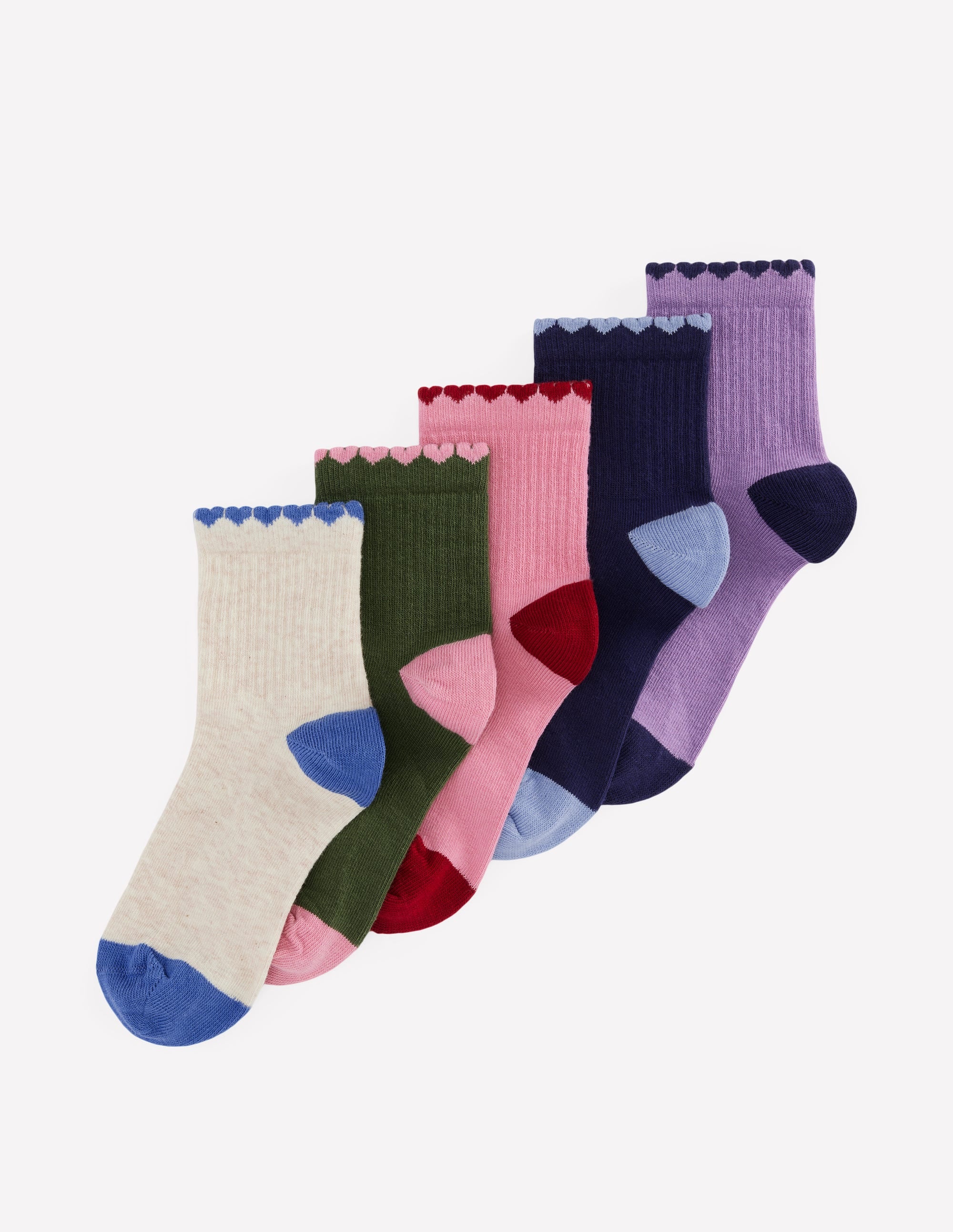 5-pack Ribbed Socks-Fun Shaped Trims - Image 1