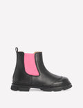 Chunky Chelsea Boots-Black and Festival Pink