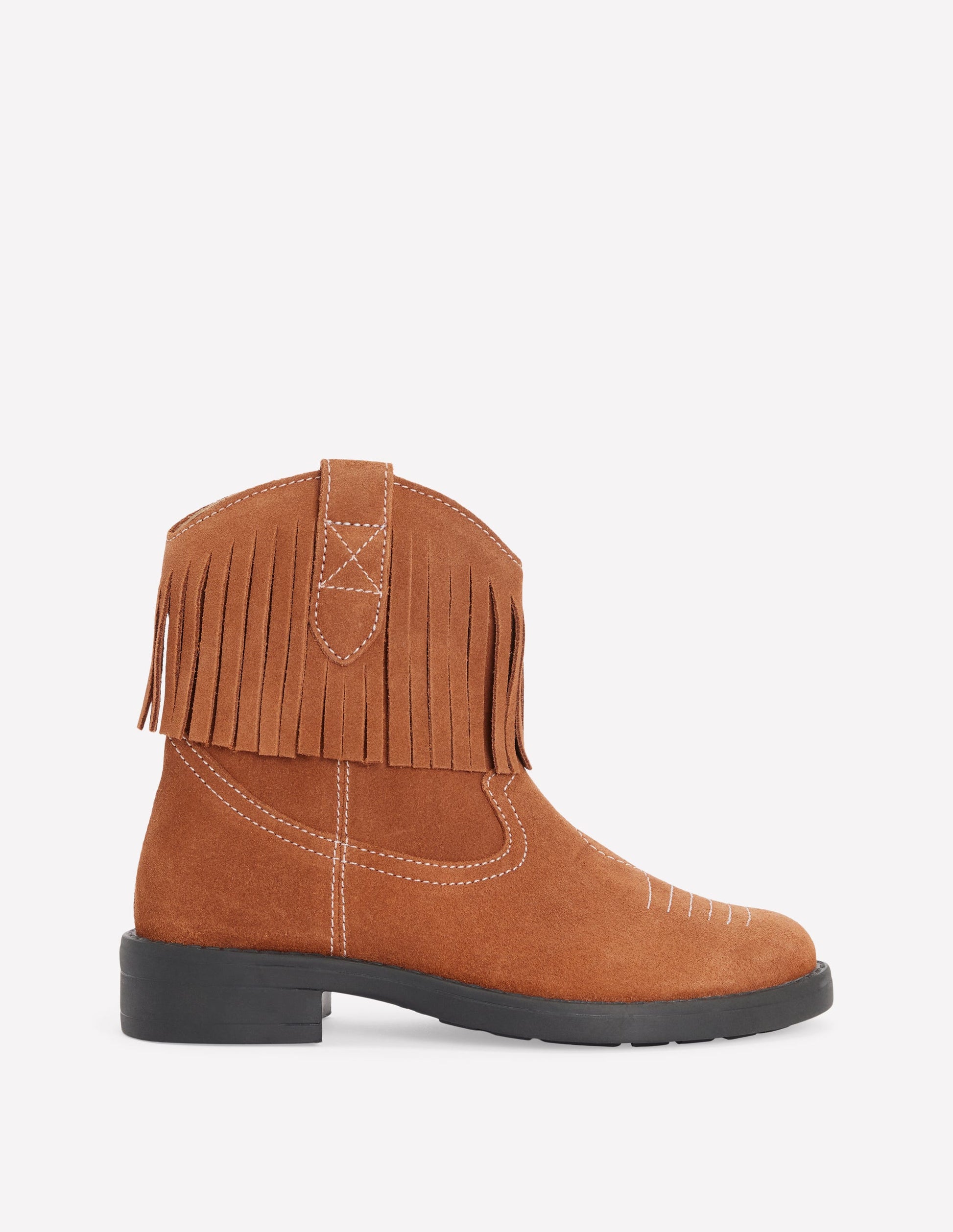 Western Boots-Tan Fringe-1
