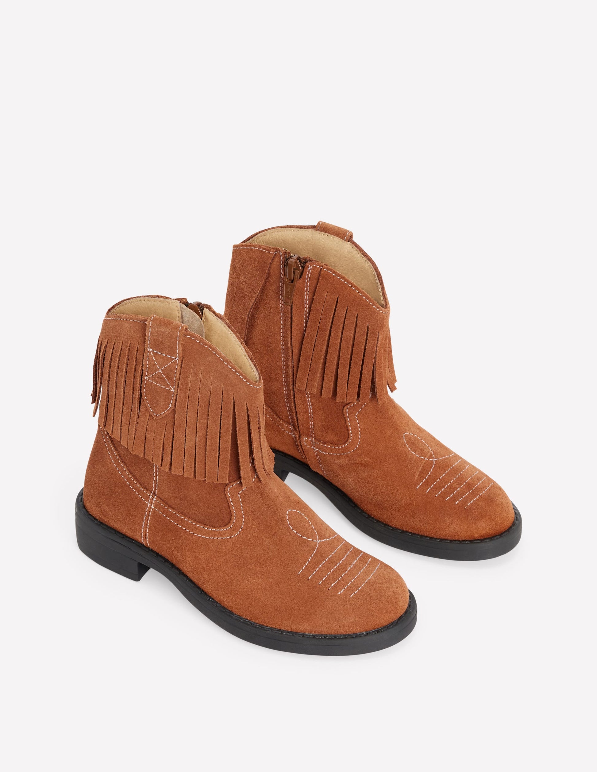 Western Boots-Tan Fringe-2
