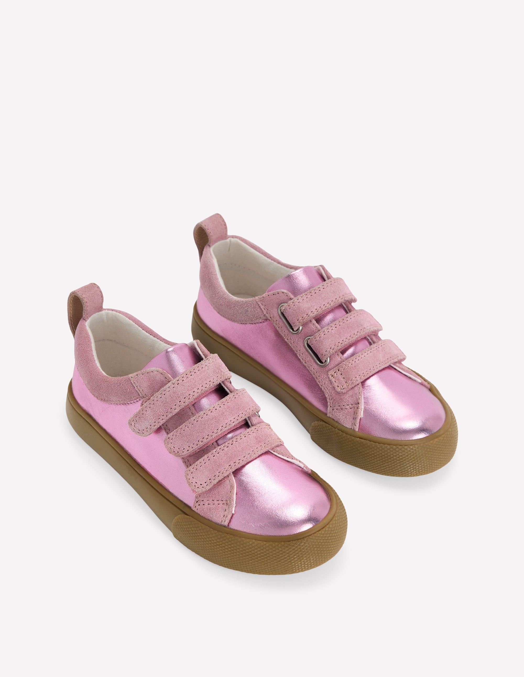 Velcro Low Tops-Pink Metallic - Image 2