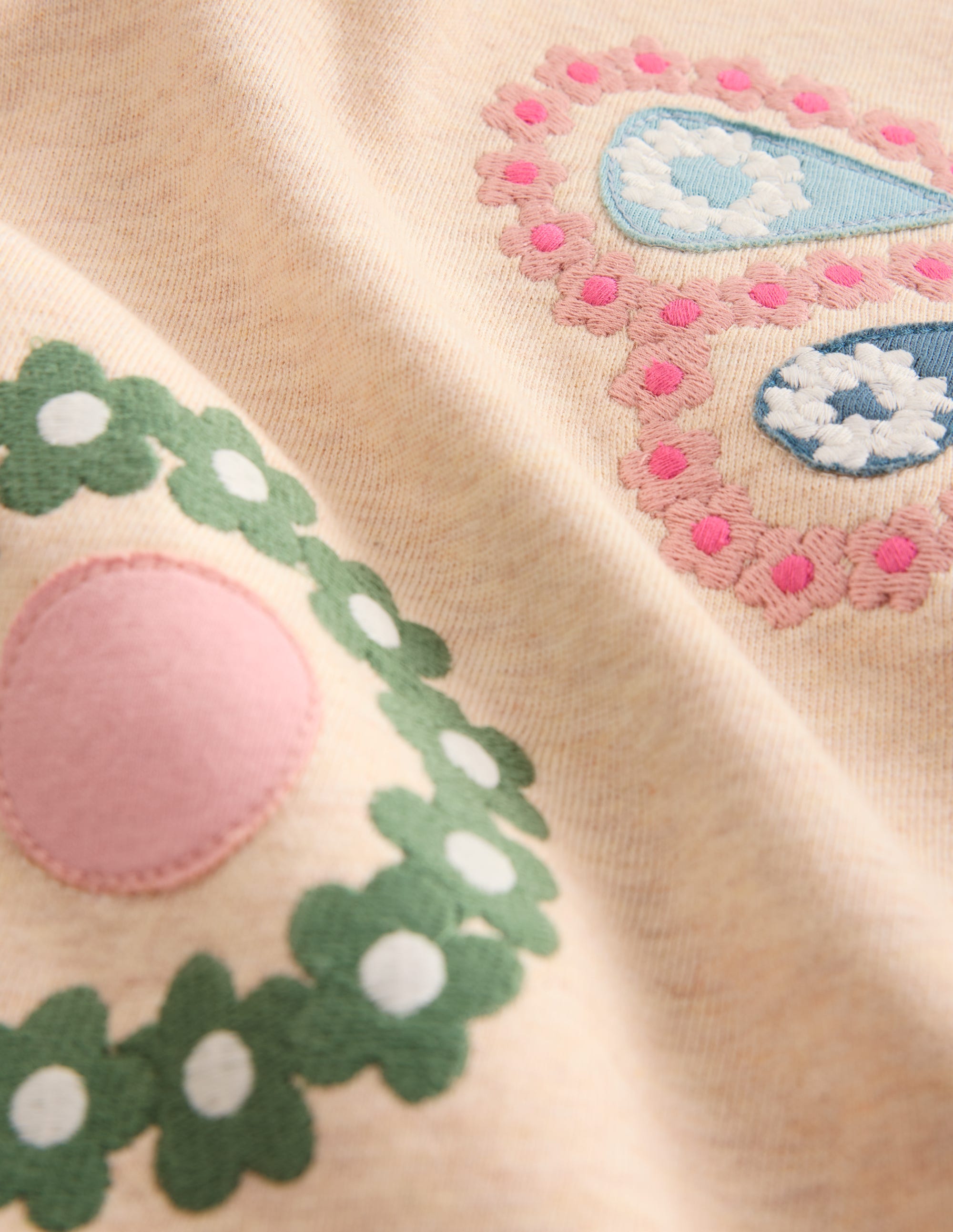 Ida Sweatshirt Appliqué Dress-Oatmeal Butterlies - Image 3