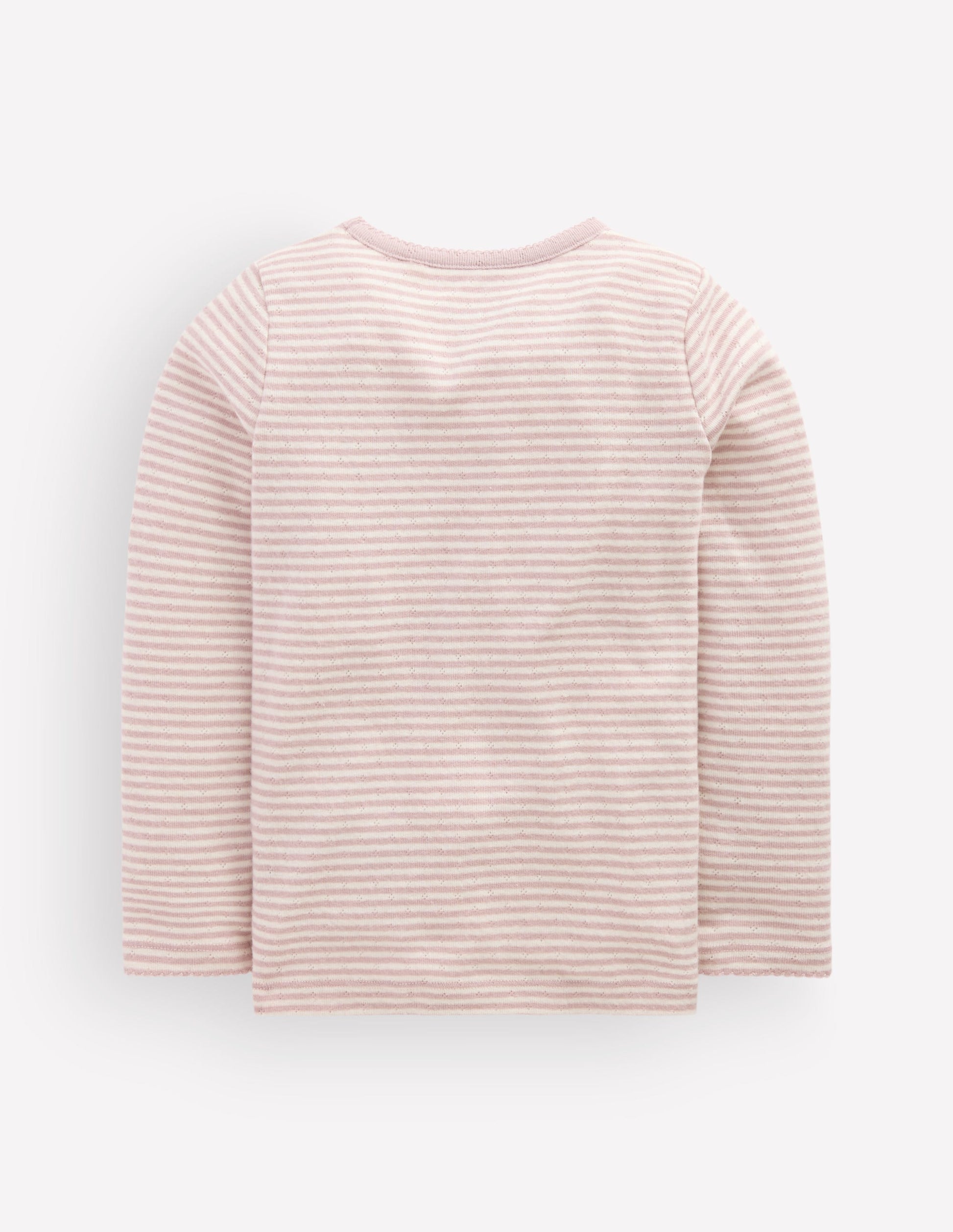 Long Sleeve Pointelle Top-Violet Ice / Ivory-2