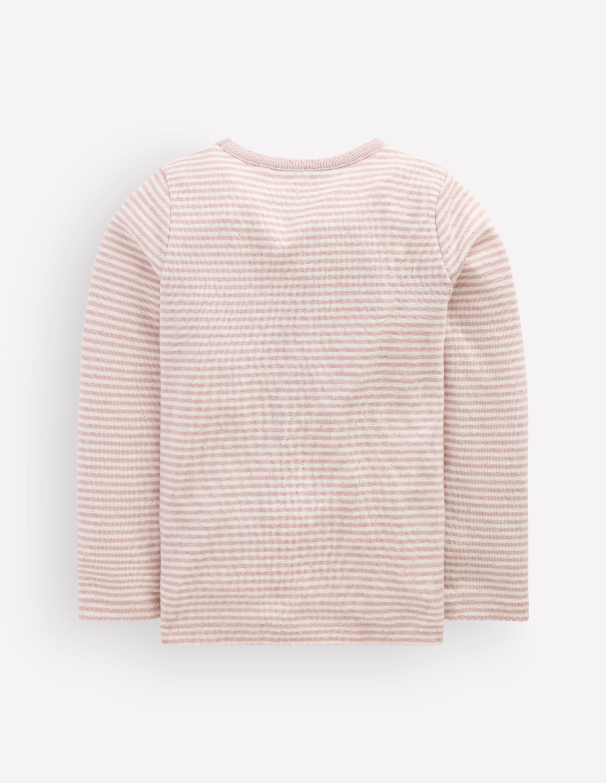 Long Sleeve Pointelle Top-Violet Ice / Ivory - Image 2