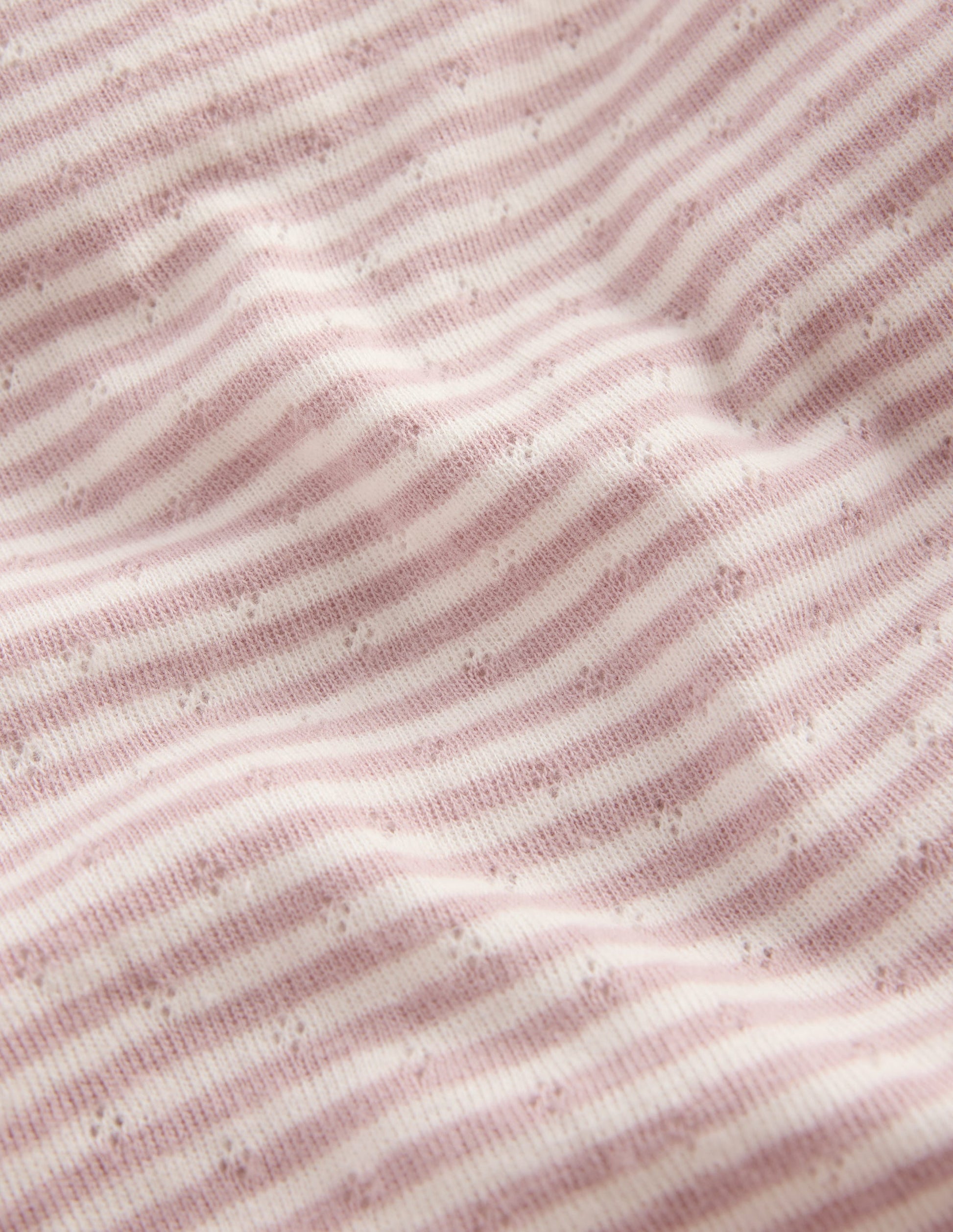 Long Sleeve Pointelle Top-Violet Ice / Ivory-3