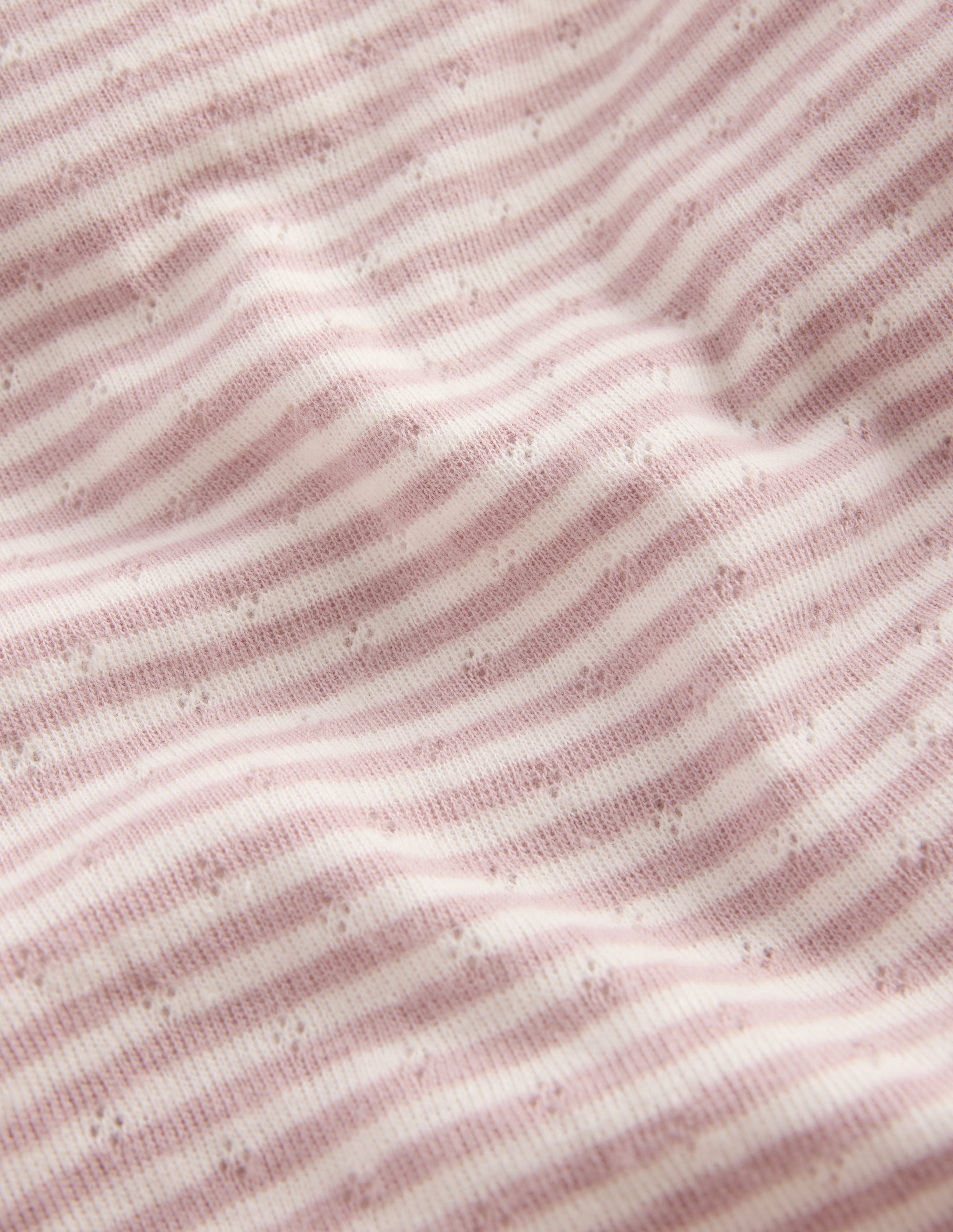 Long Sleeve Pointelle Top-Violet Ice / Ivory - Image 3