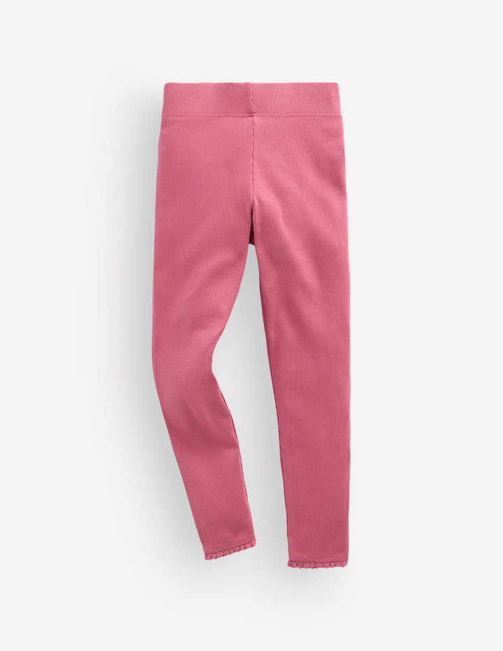 Ribbed Leggings-Pink Heather