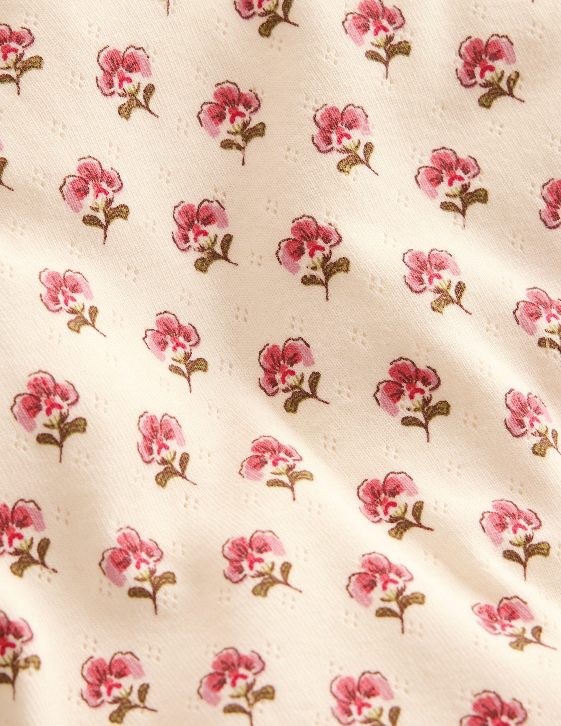 Short Sleeve Pointelle Top-Pink Floral-3