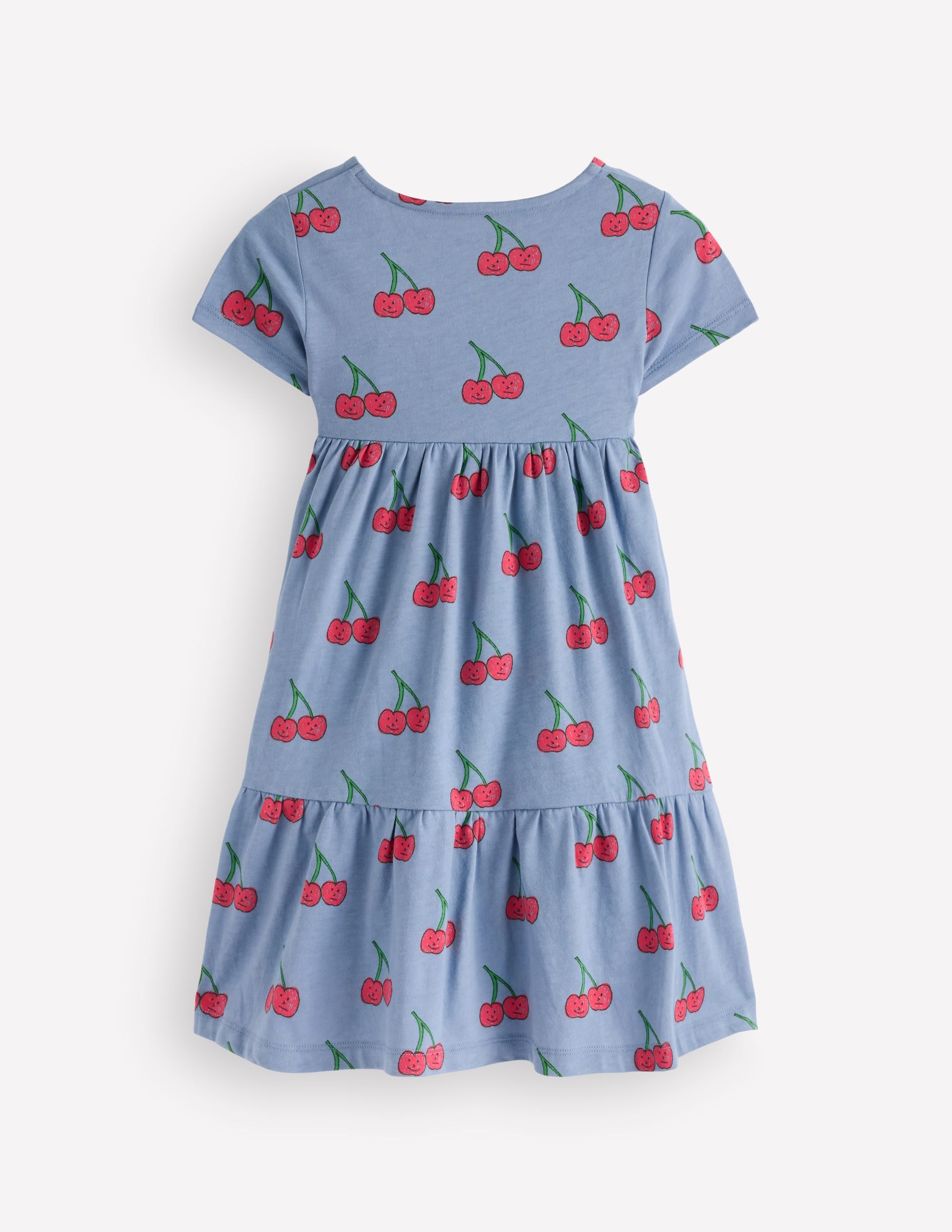 Ariel Twirly Jersey Dress-Blue Cherries - Image 2