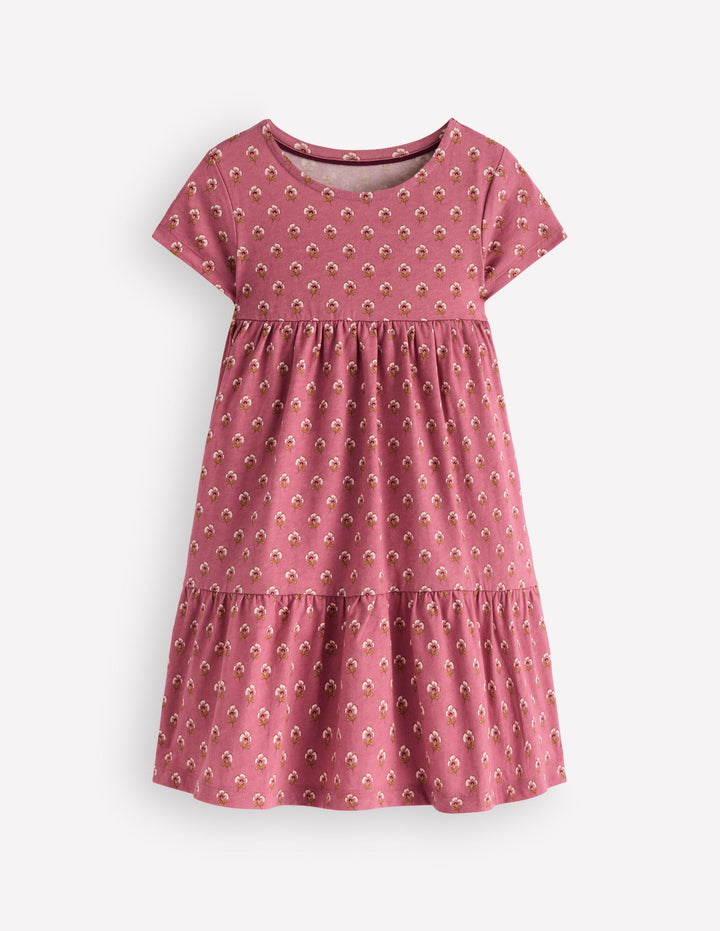 Ariel Twirly Jersey Dress-Pink Floral