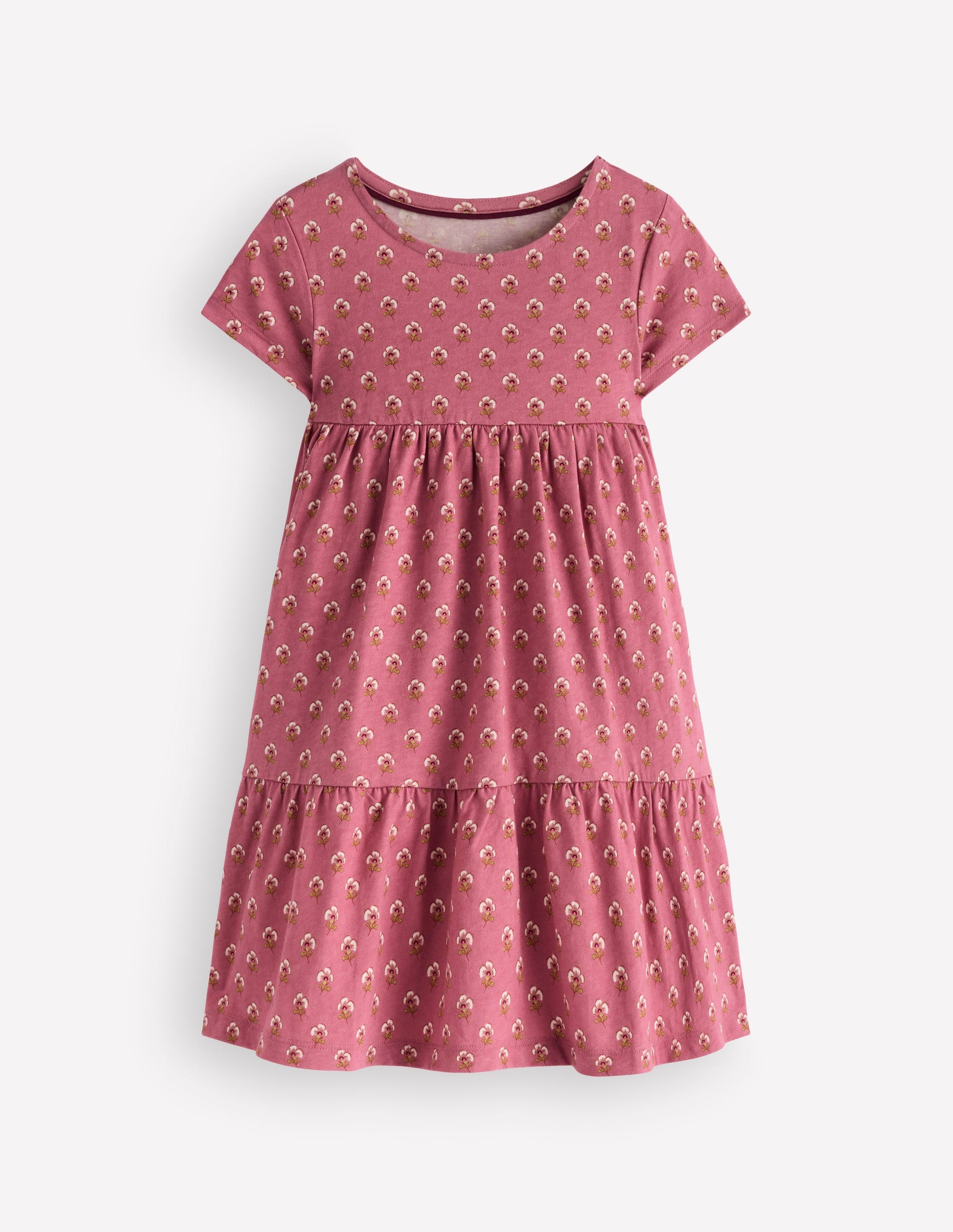 Ariel Twirly Jersey Dress-Pink Floral-1