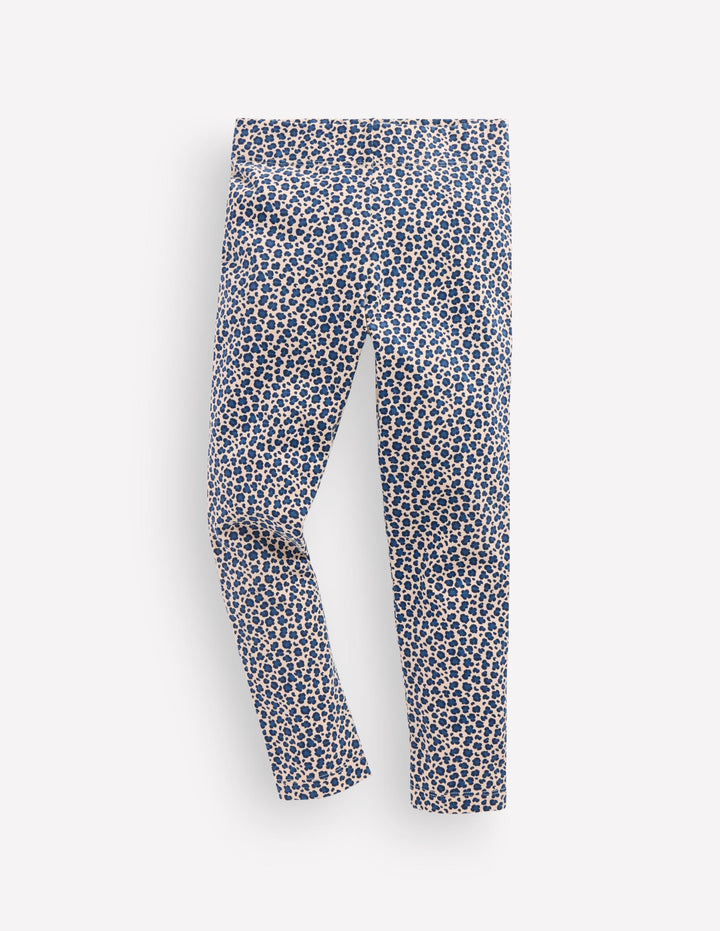 Fun Leggings-Calico White/ Blue Leopard