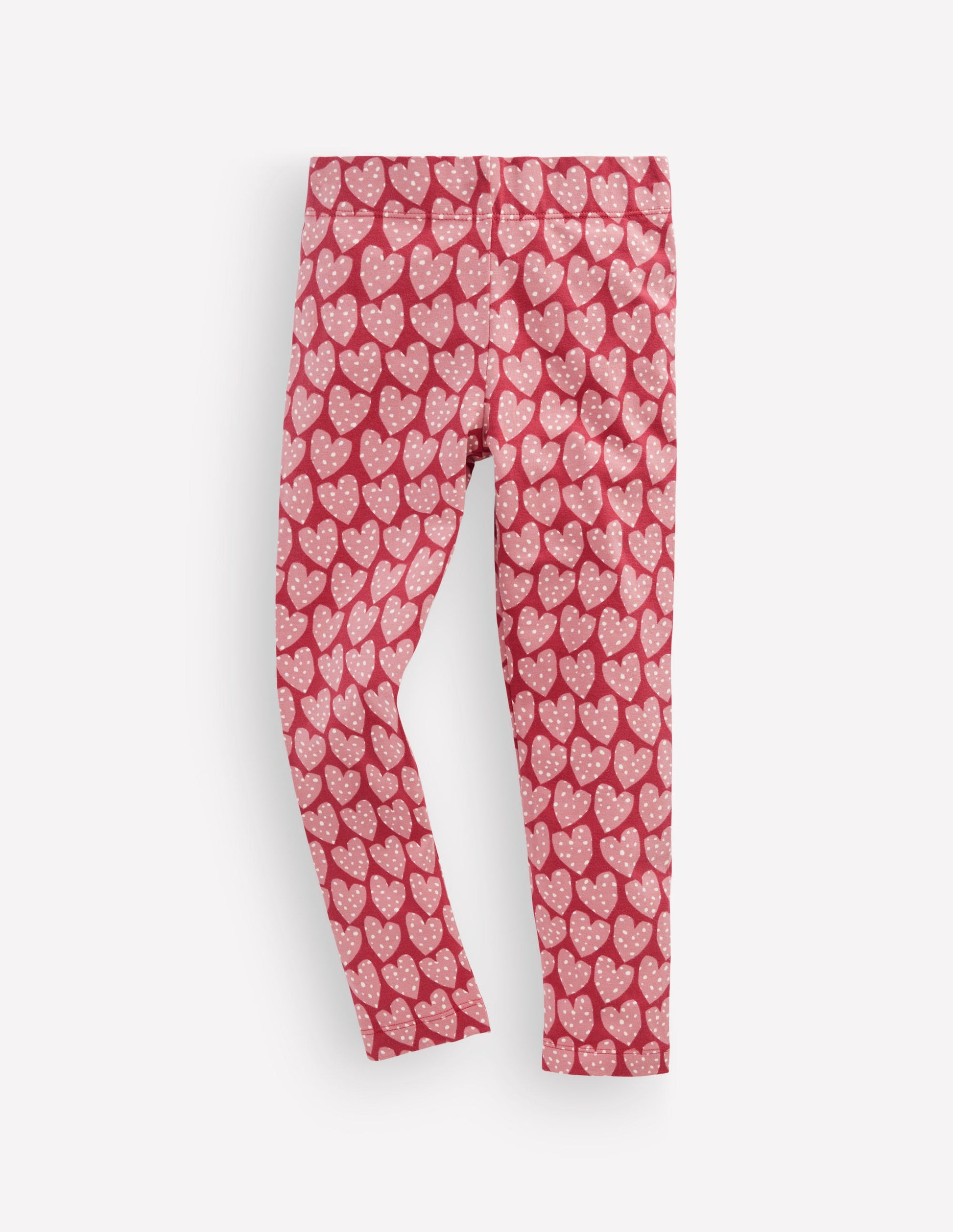 Fun Leggings-Red Earth Spotty Hearts-1