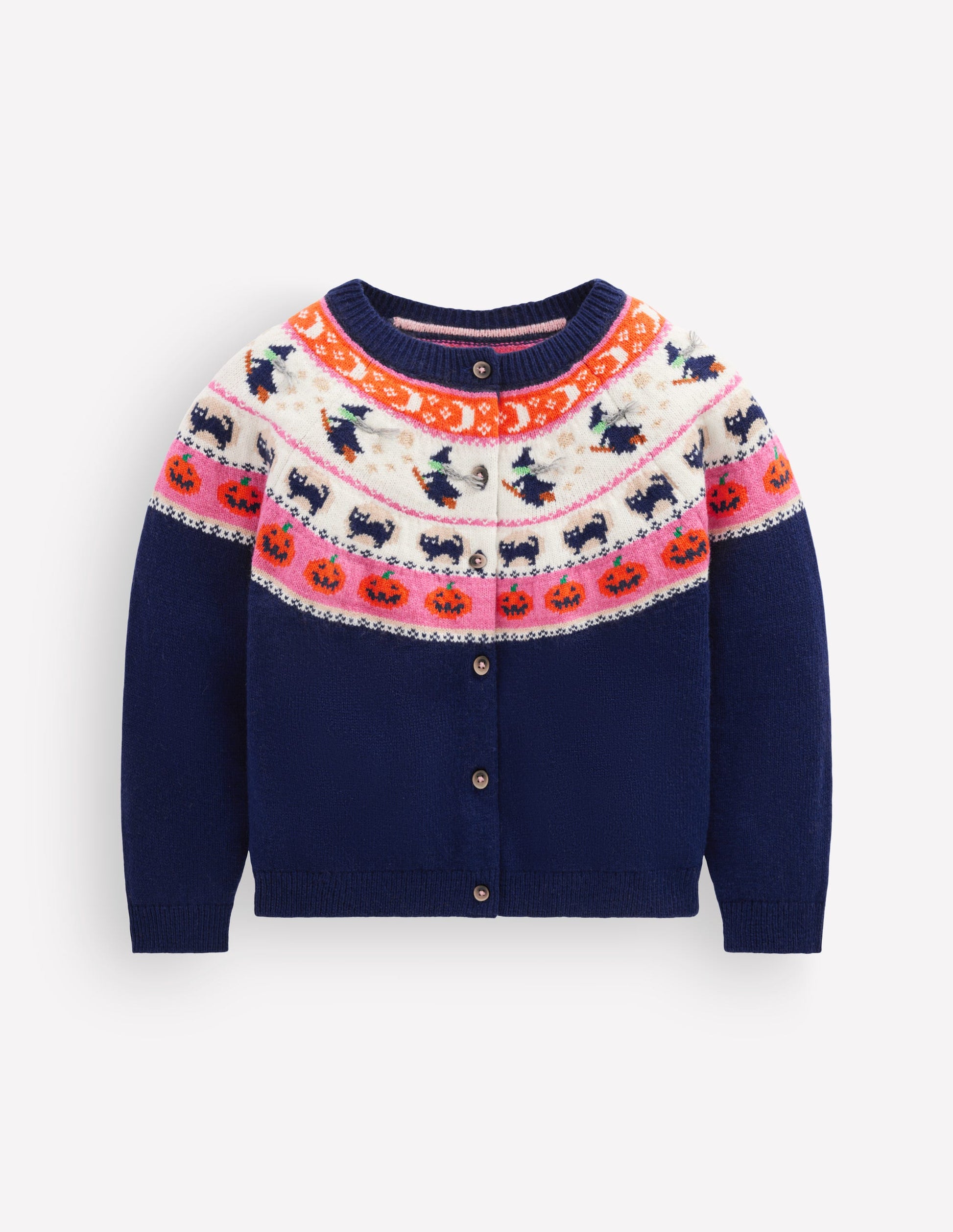 Edie Fair Isle Cardigan-College Navy Halloween-4