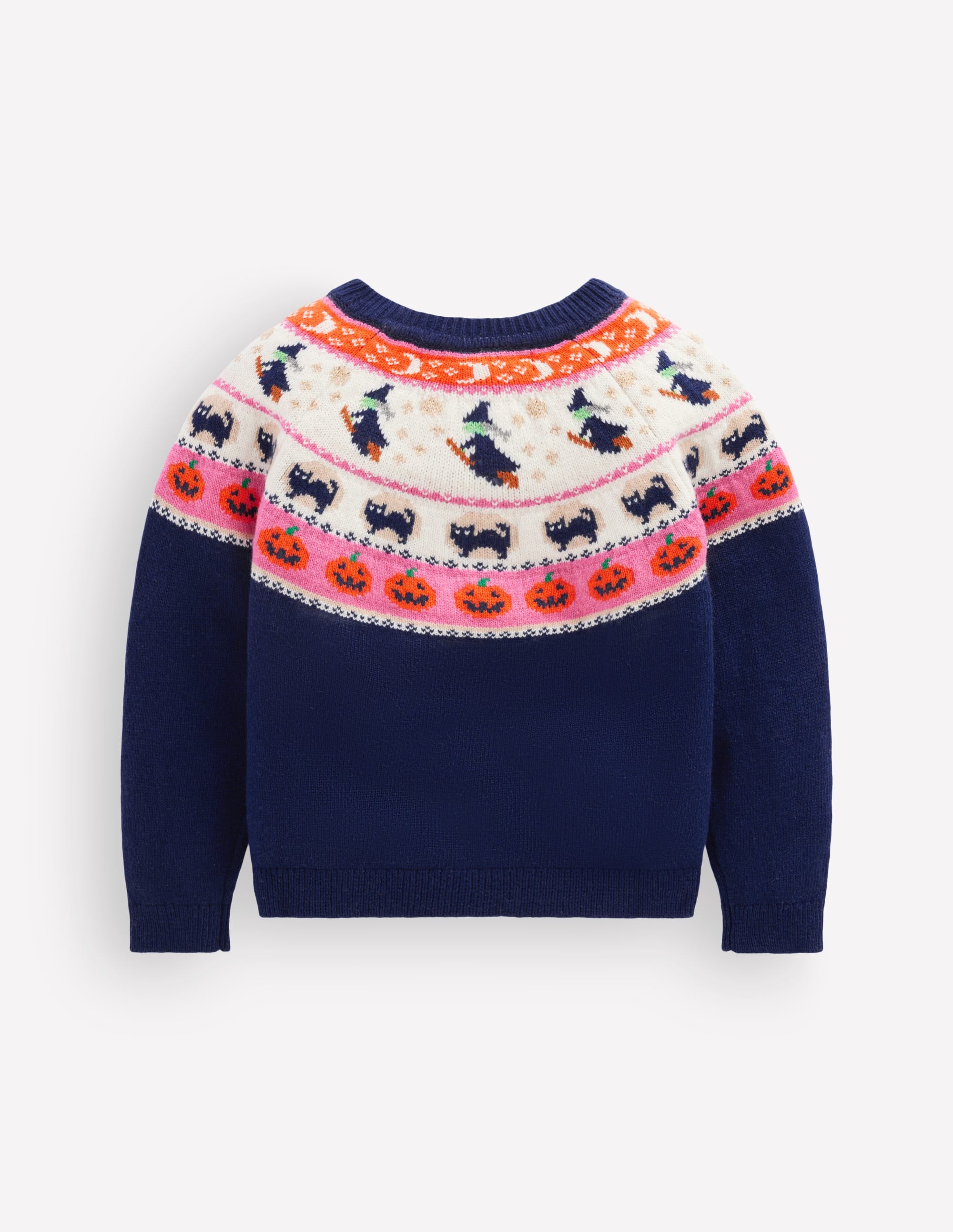 Edie Fair Isle Cardigan-College Navy Halloween - Image 5