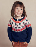 Edie Fair Isle Cardigan-College Navy Halloween