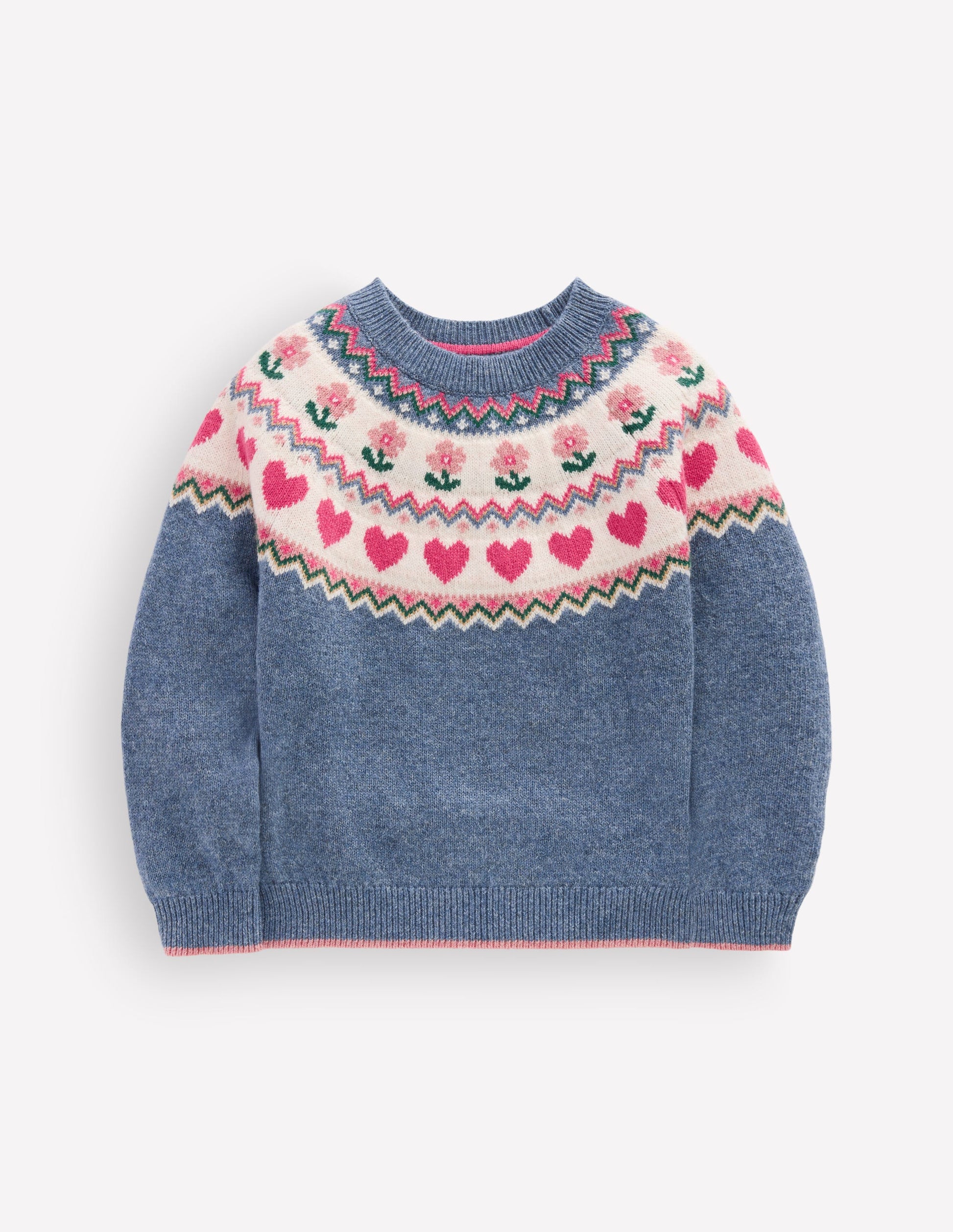 Eleanor Fair Isle Sweater-Bluejay Marl-2