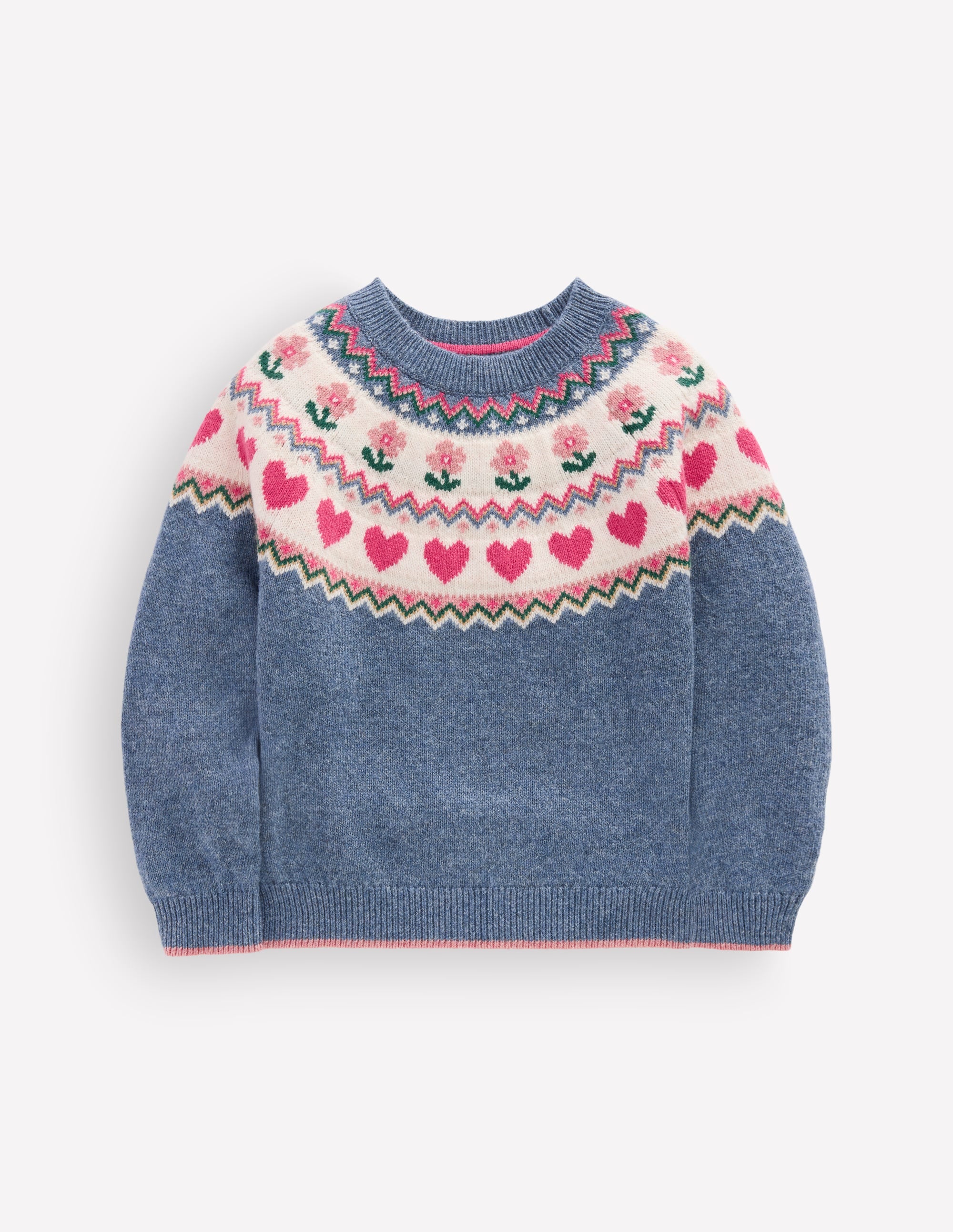 Eleanor Fair Isle Sweater-Bluejay Marl - Image 2