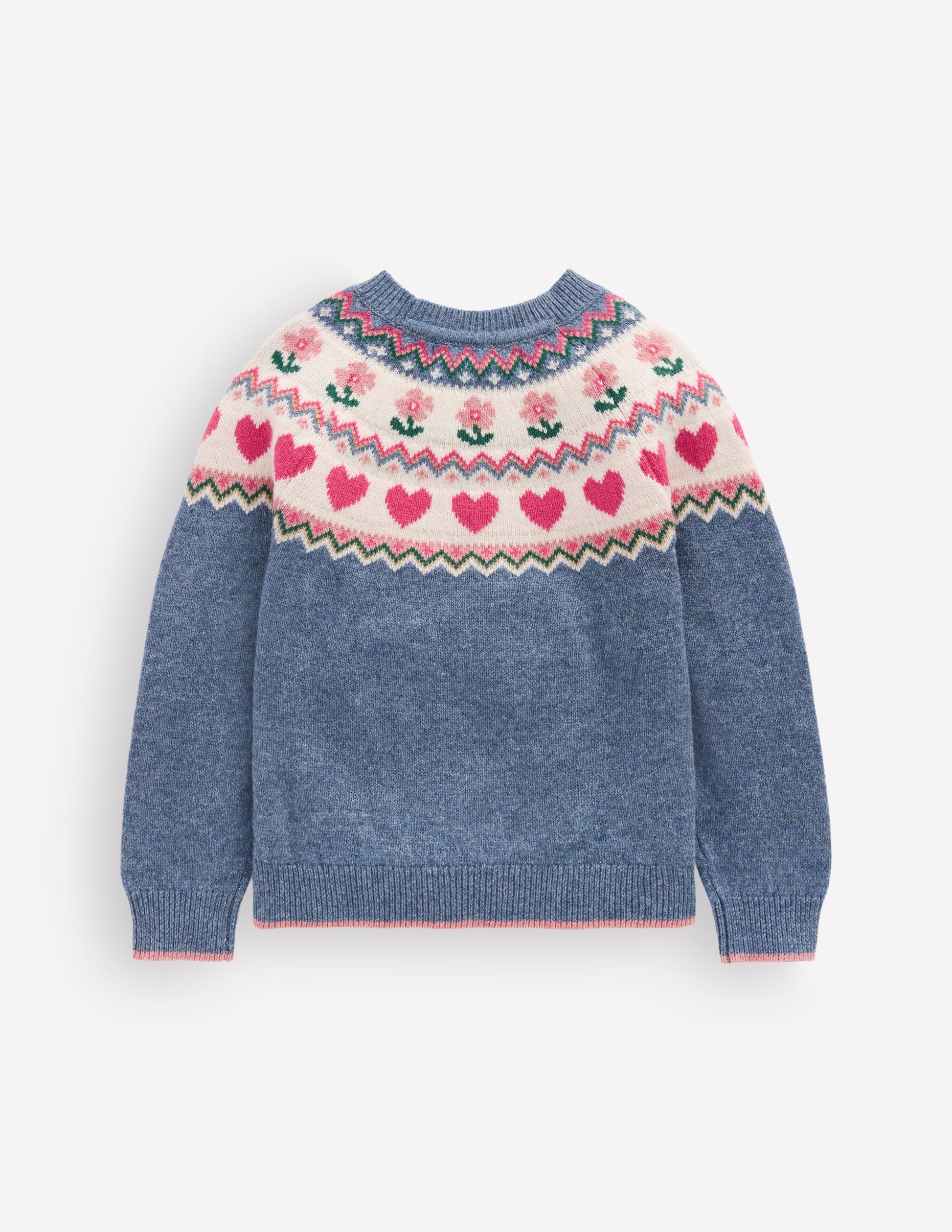 Eleanor Fair Isle Sweater-Bluejay Marl-3