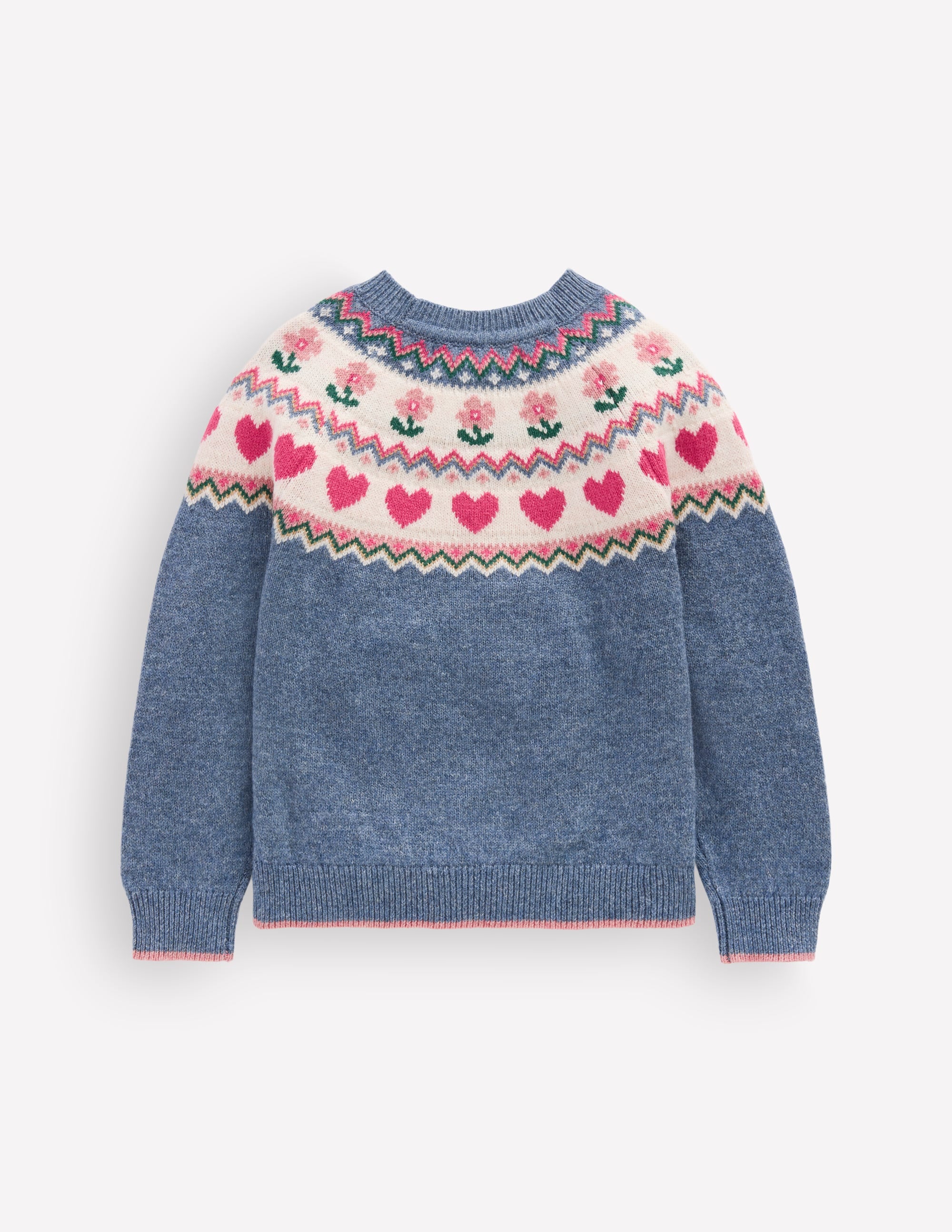 Eleanor Fair Isle Sweater-Bluejay Marl - Image 3