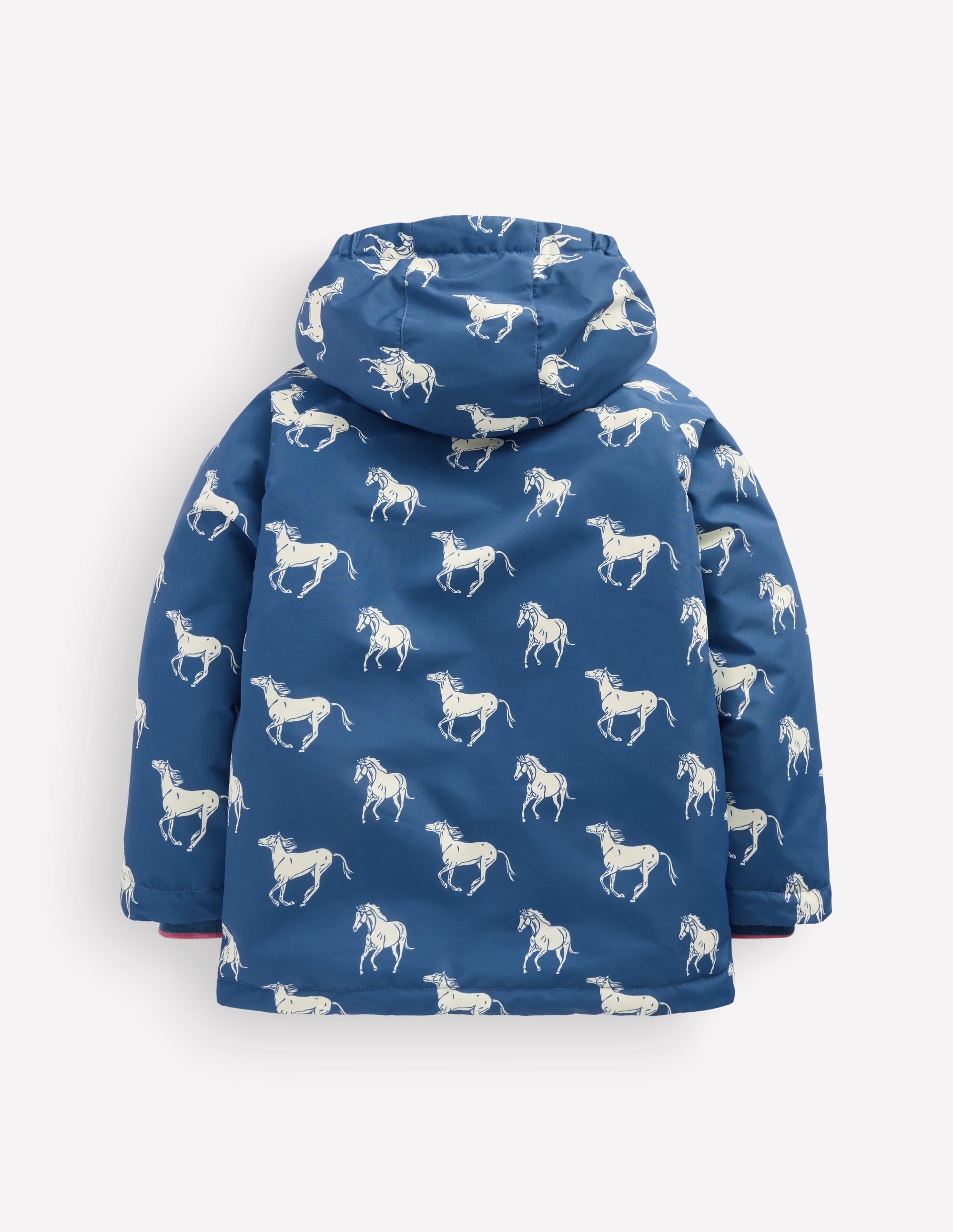 Sherpa Lined Anorak-Tourmaline Blue Small Horses - Image 2
