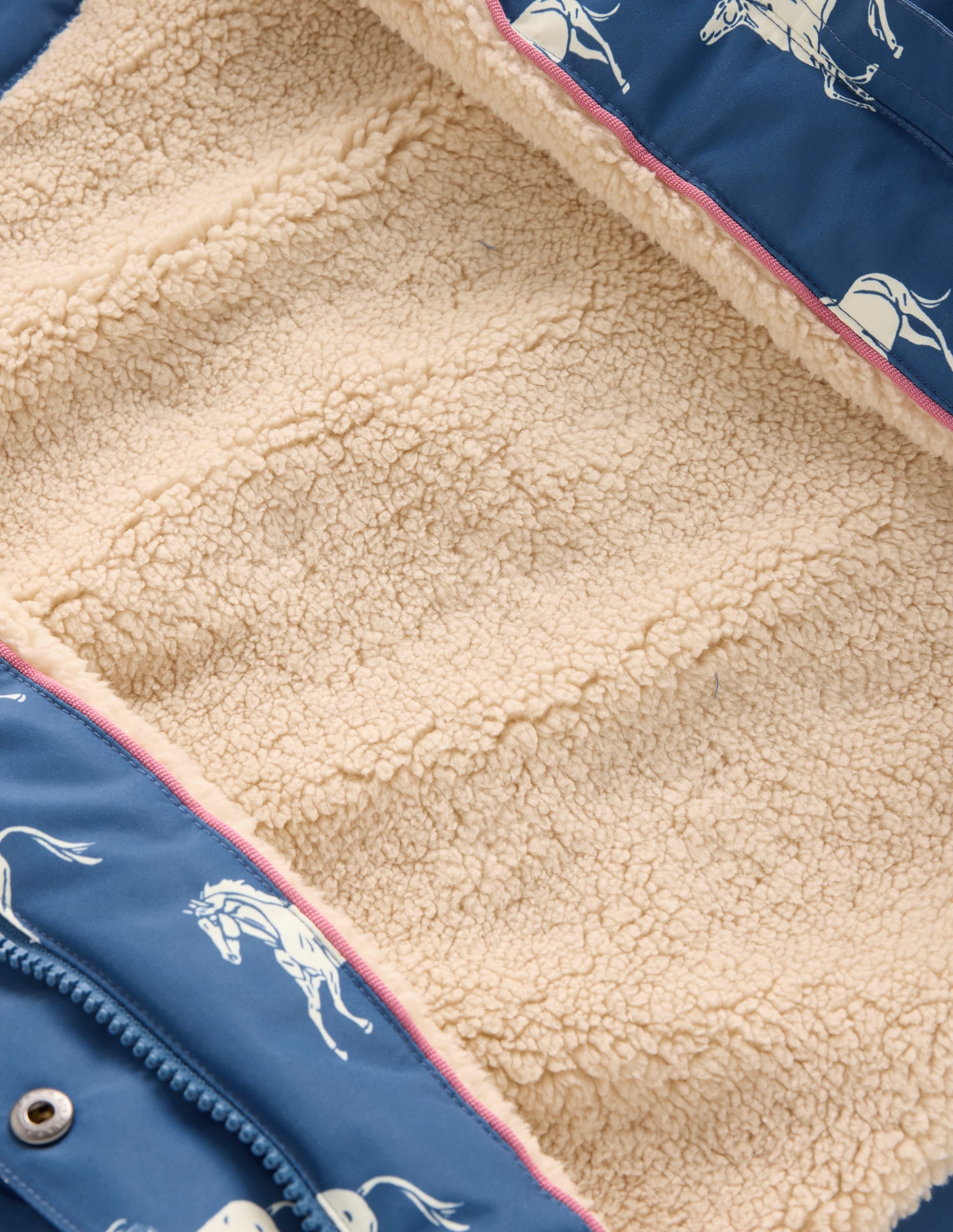 Sherpa Lined Anorak-Tourmaline Blue Small Horses - Image 5