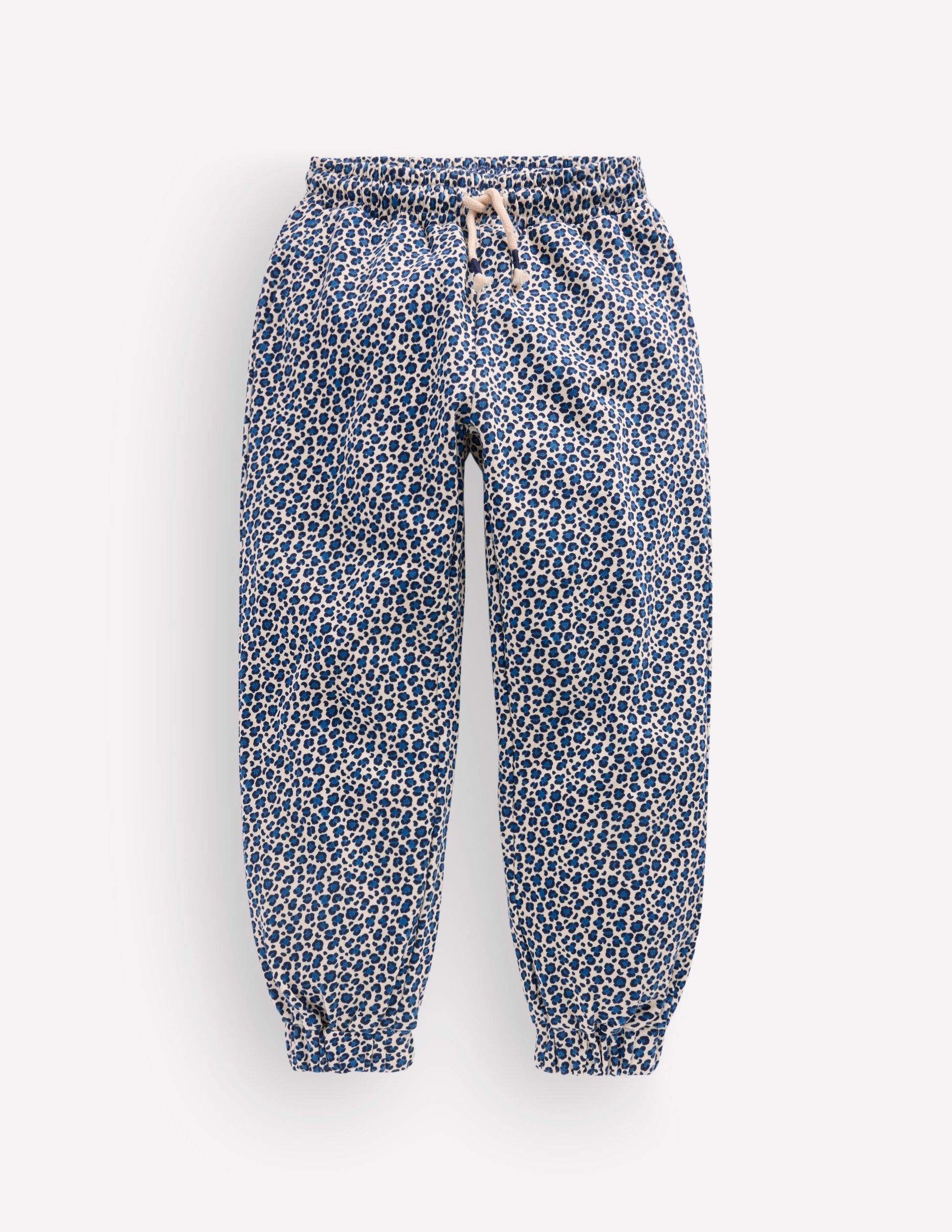Fun Printed Joggers-Calico White/ Blue Leopard-1