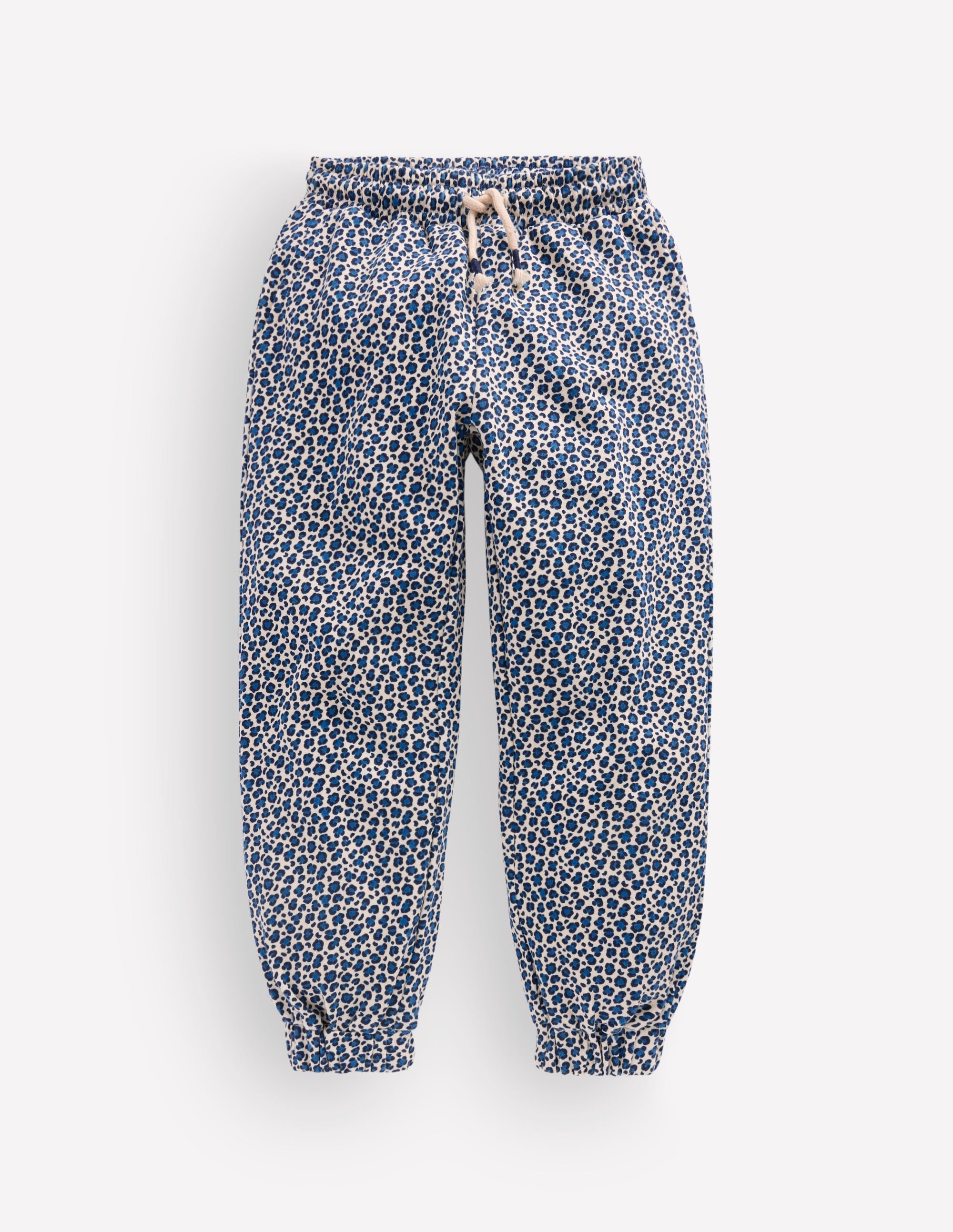 Fun Printed Joggers-Calico White/ Blue Leopard - Image 1