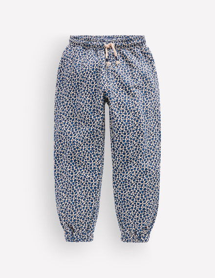 Fun Printed Joggers-Calico White/ Blue Leopard
