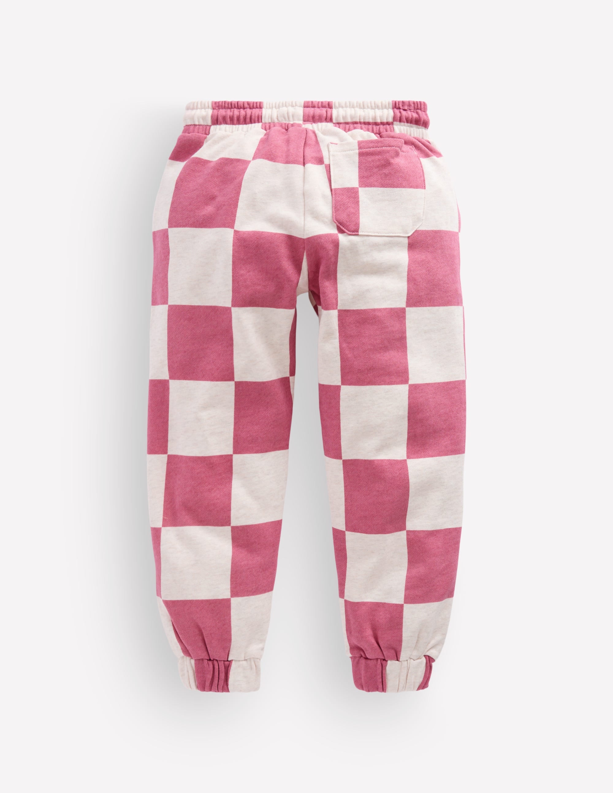 Fun Printed Joggers-Pink Checkerboard - Image 2