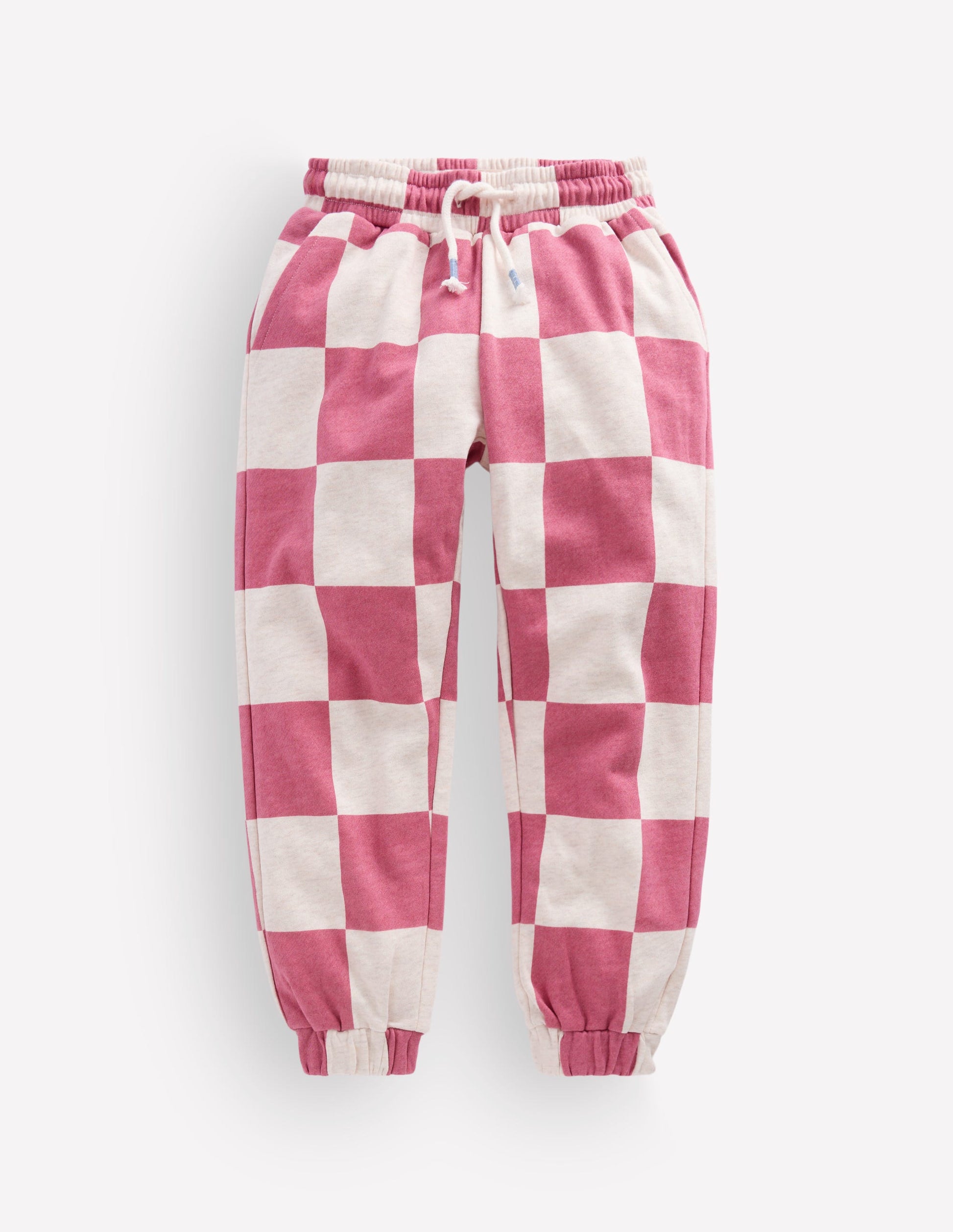 Fun Printed Joggers-Pink Checkerboard-1