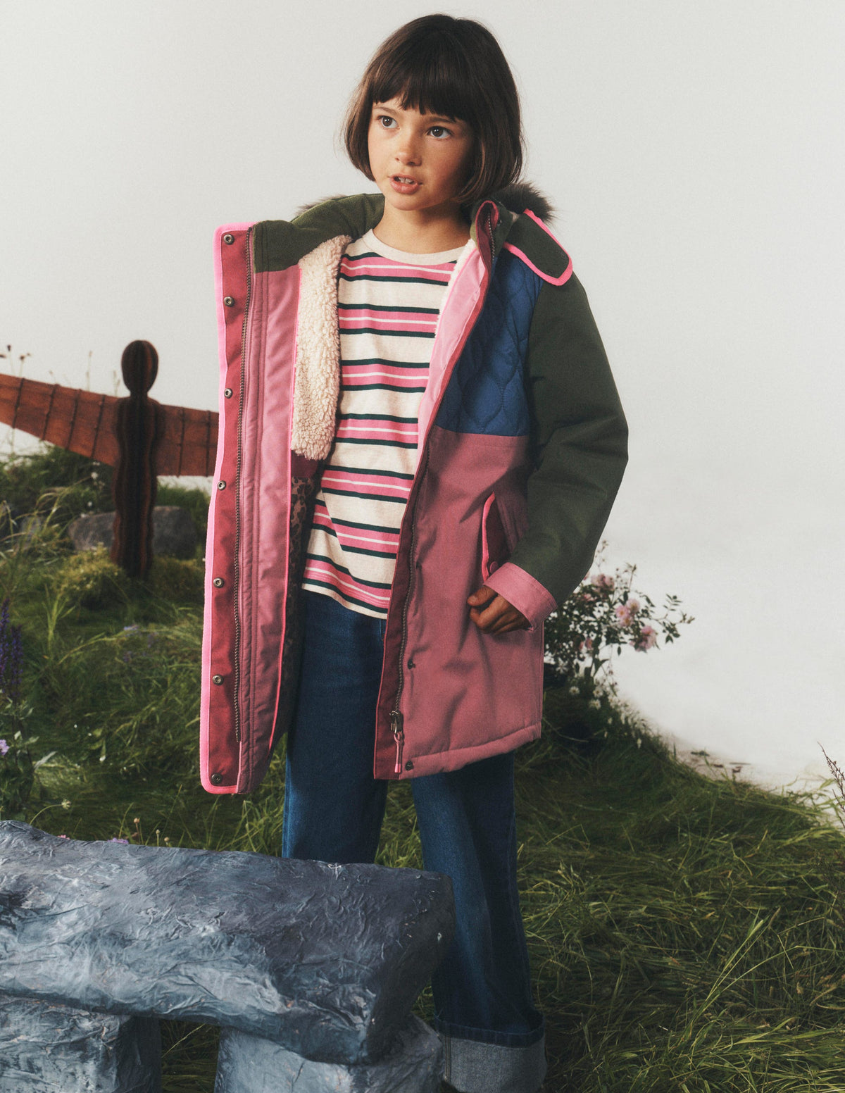 Joni Quilted Parka Coat-Multi Colourblock-11