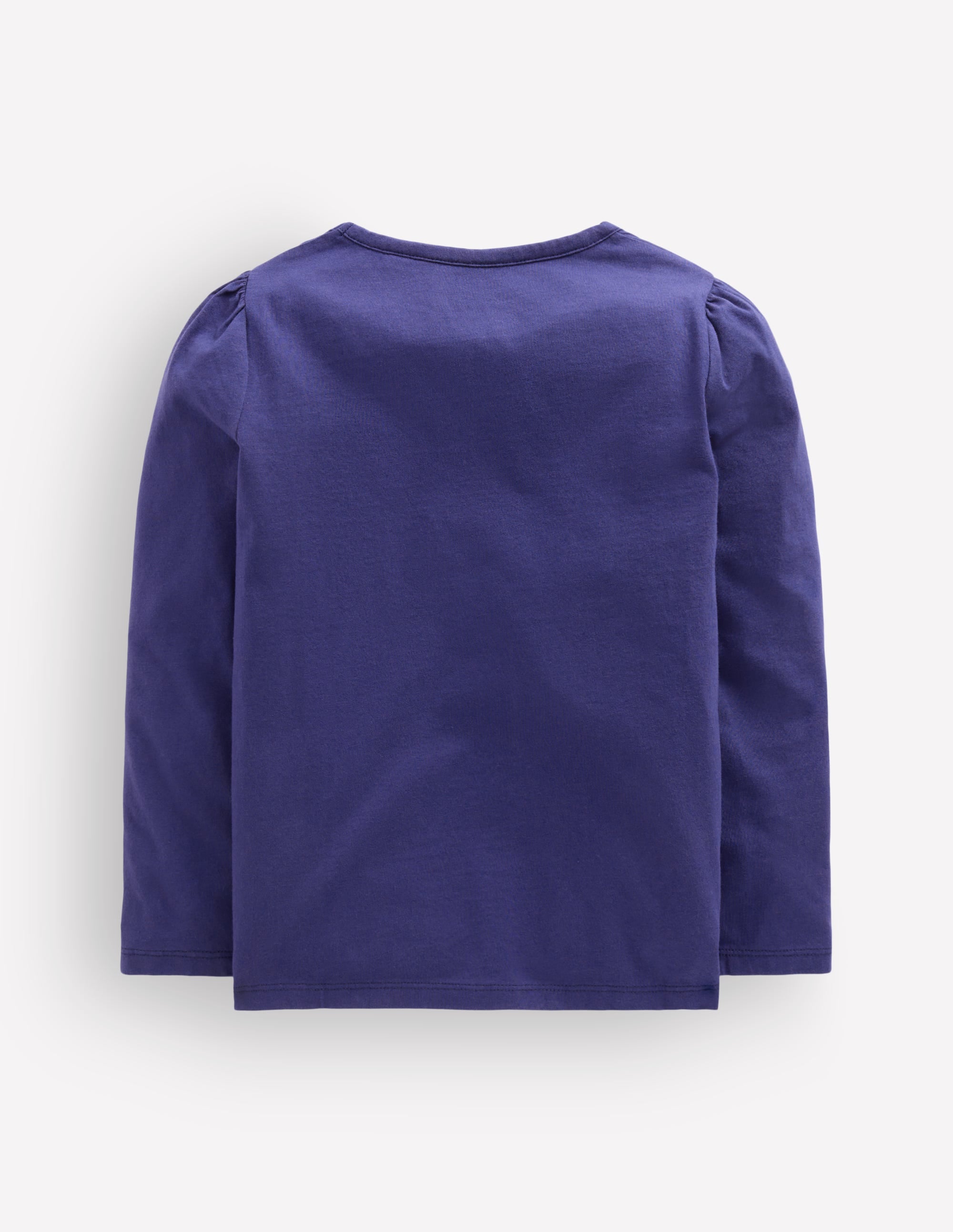 Puff Sleeve Appliqué  T-shirt-College Navy Horses - Image 2