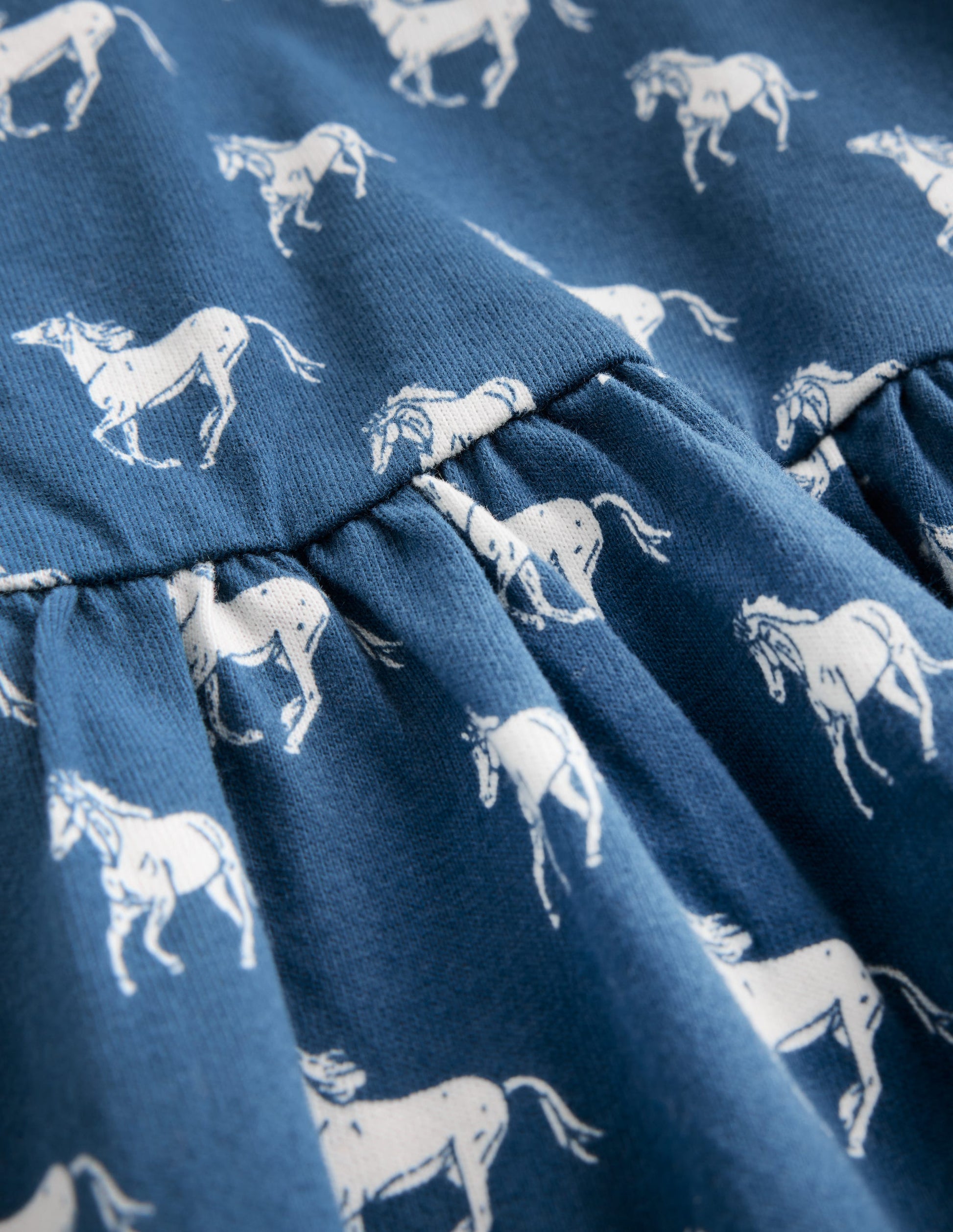 Ballerina Jersey Dress-Blue Horses-3