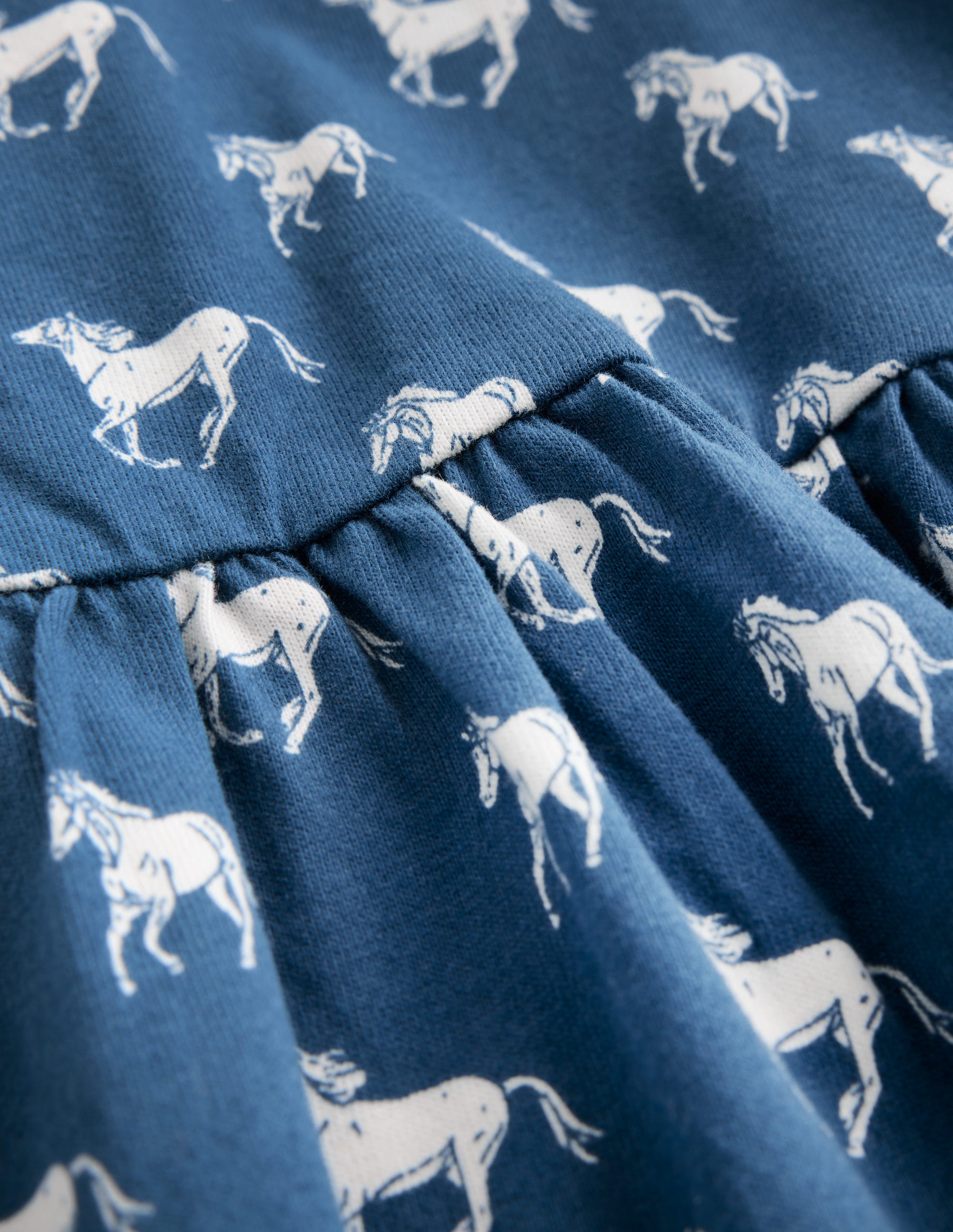 Ballerina Jersey Dress-Blue Horses - Image 3