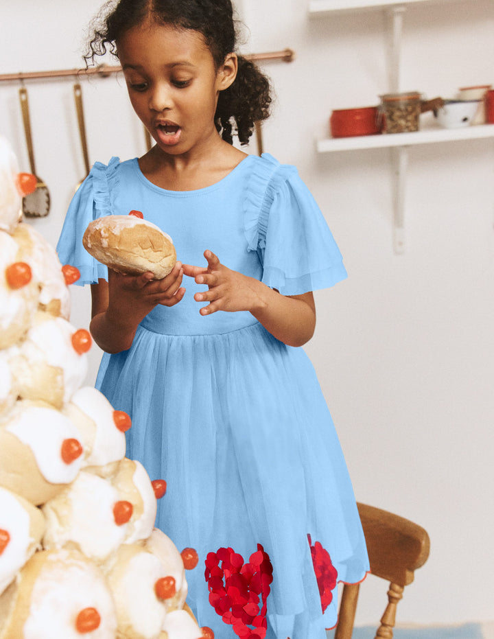 mini boden girls dresses Flower Hem Occasion Dress - Salmon Pink