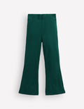 Ribbed Flared Leggings-Green