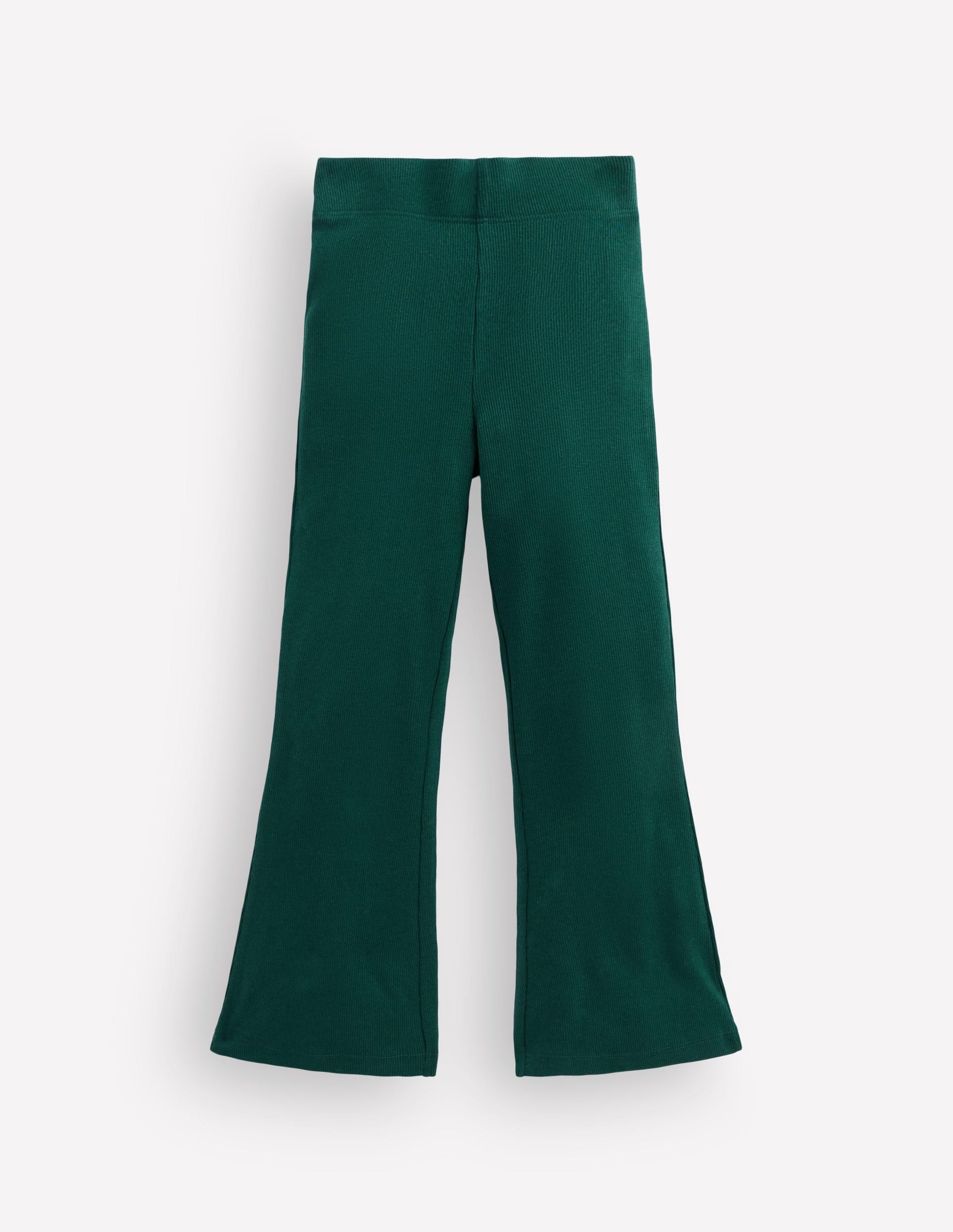 Ribbed Flared Leggings-Green-1