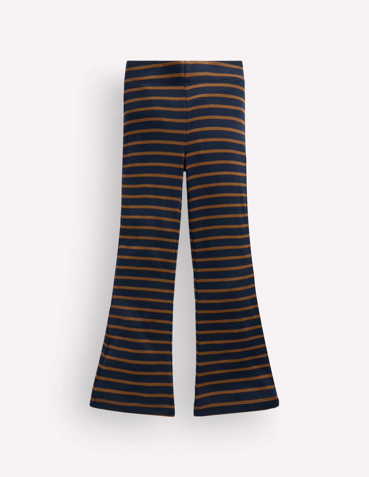 Ribbed Flared Leggings-Navy Stripe-2