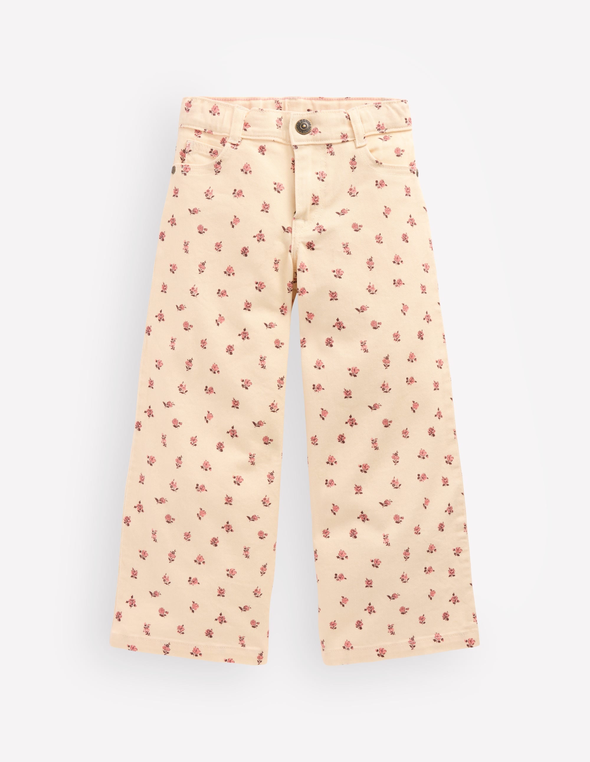 Wide Leg Jeans-Soft Ivory Ditsy Floral - Image 1