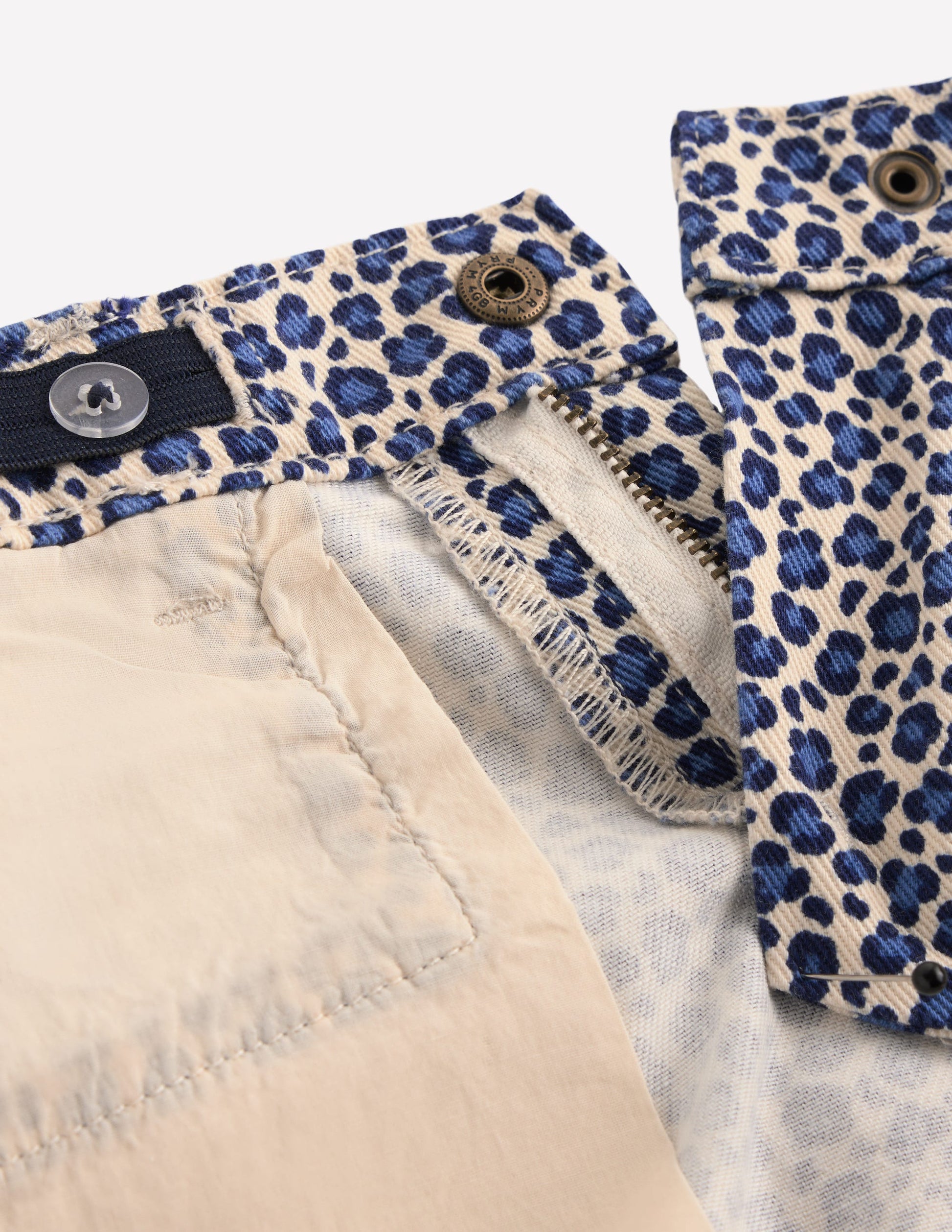 Wide Leg Jeans-Calico White/ Blue Leopard-4